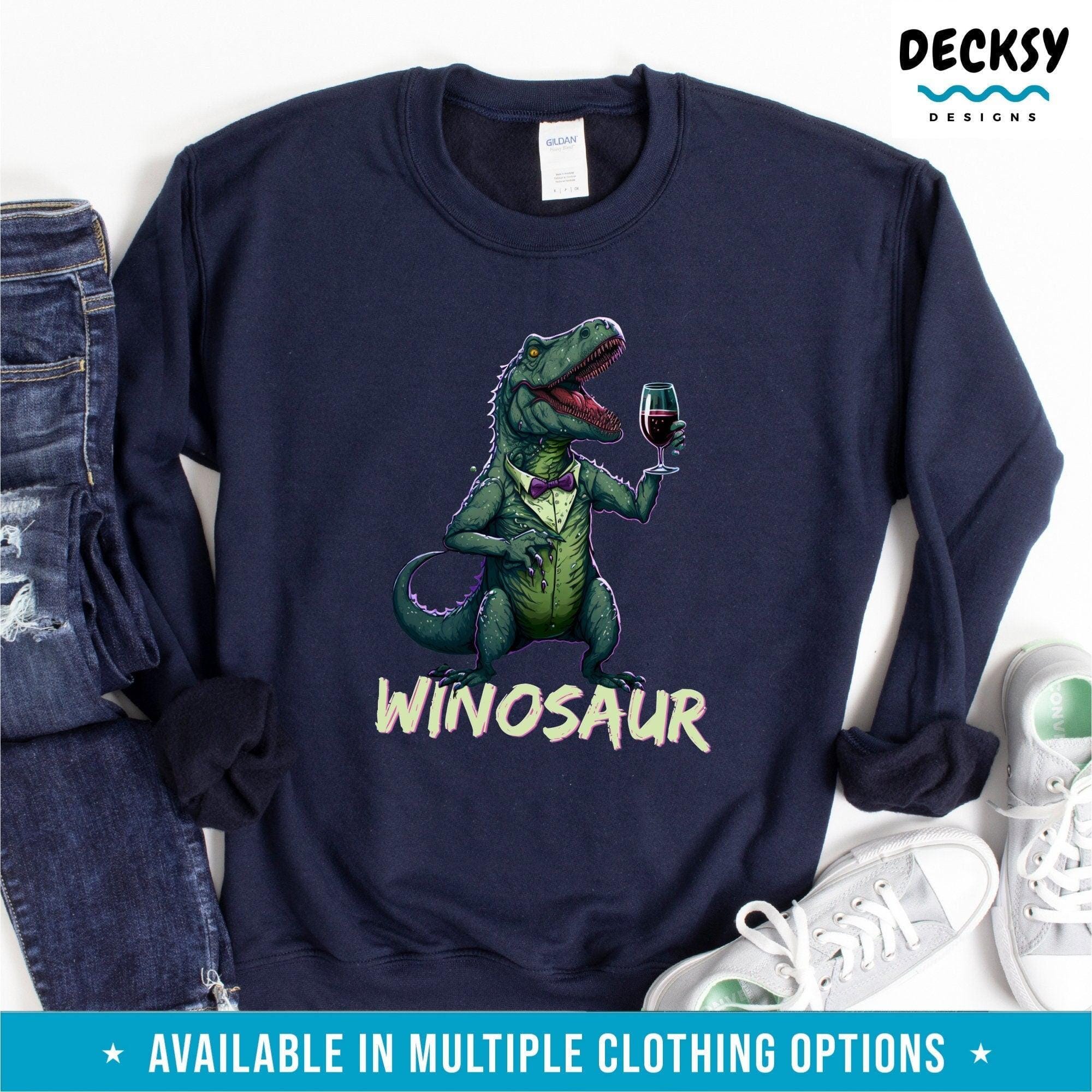 Winosaur Tshirt, Gift for Wine Lover-Clothing:Gender-Neutral Adult Clothing:Tops & Tees:T-shirts:Graphic Tees-DecksyDesigns