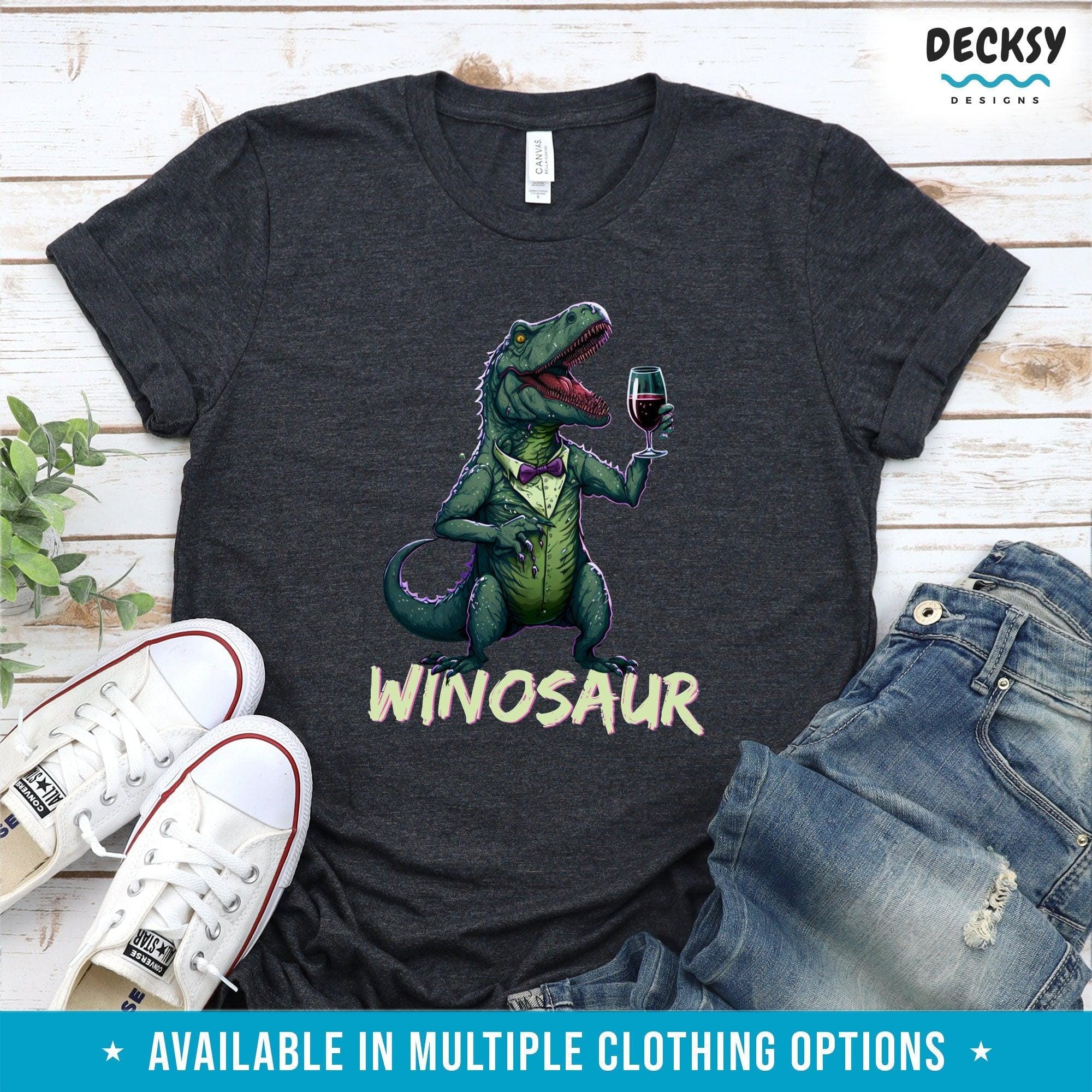 Winosaur Tshirt, Gift for Wine Lover-Clothing:Gender-Neutral Adult Clothing:Tops & Tees:T-shirts:Graphic Tees-DecksyDesigns