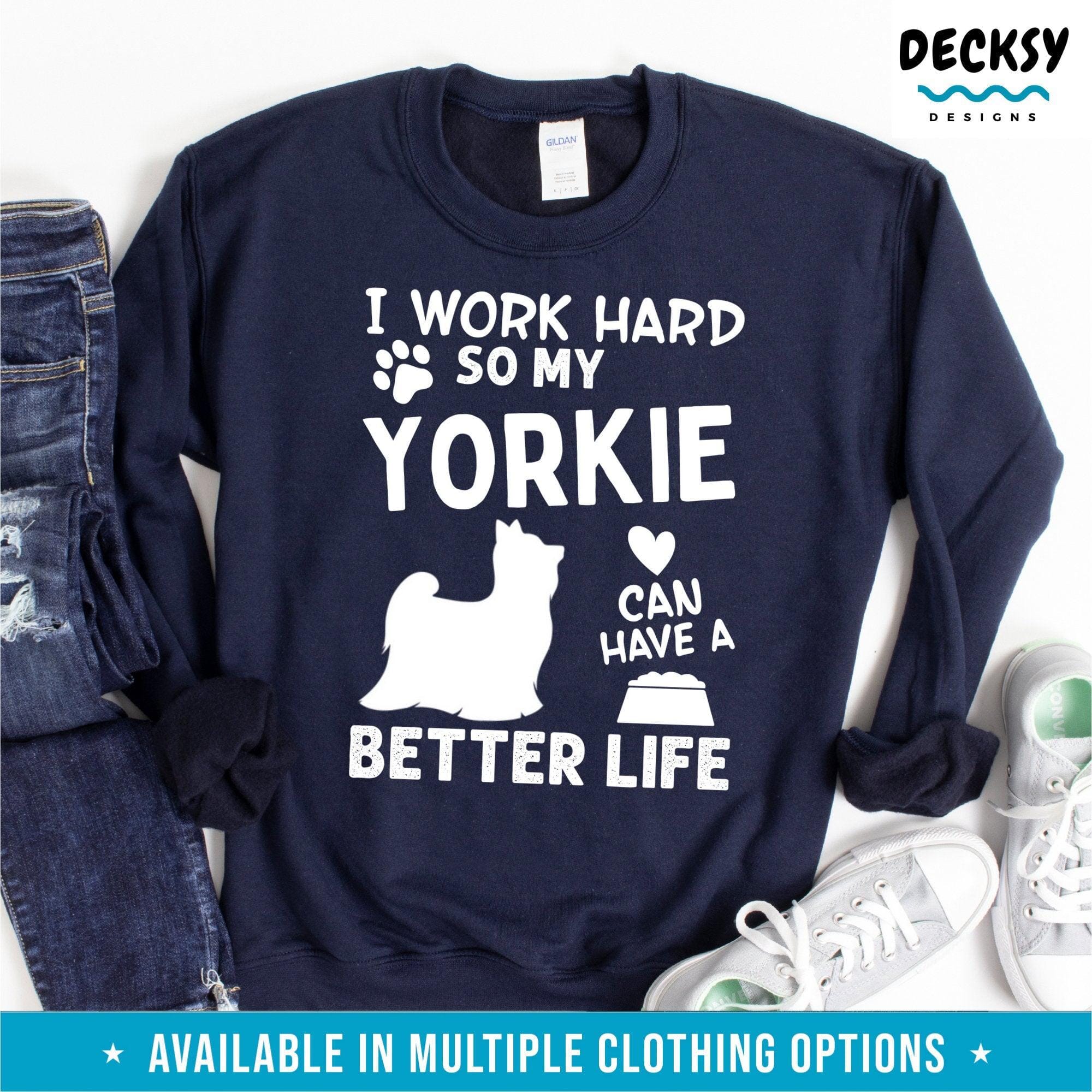Yorkie Dog Lover Shirt, Yorkshire Terrier Gift-Clothing:Gender-Neutral Adult Clothing:Tops & Tees:T-shirts:Graphic Tees-DecksyDesigns