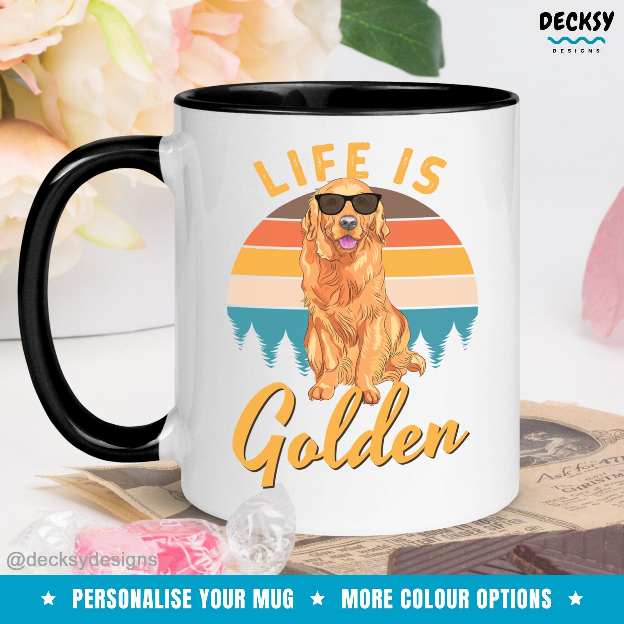 Golden Retriever Cup, New Dog Owner Gift Home & Living:Kitchen & Dining:Drink & Barware:Drinkware:Mugs DecksyDesigns