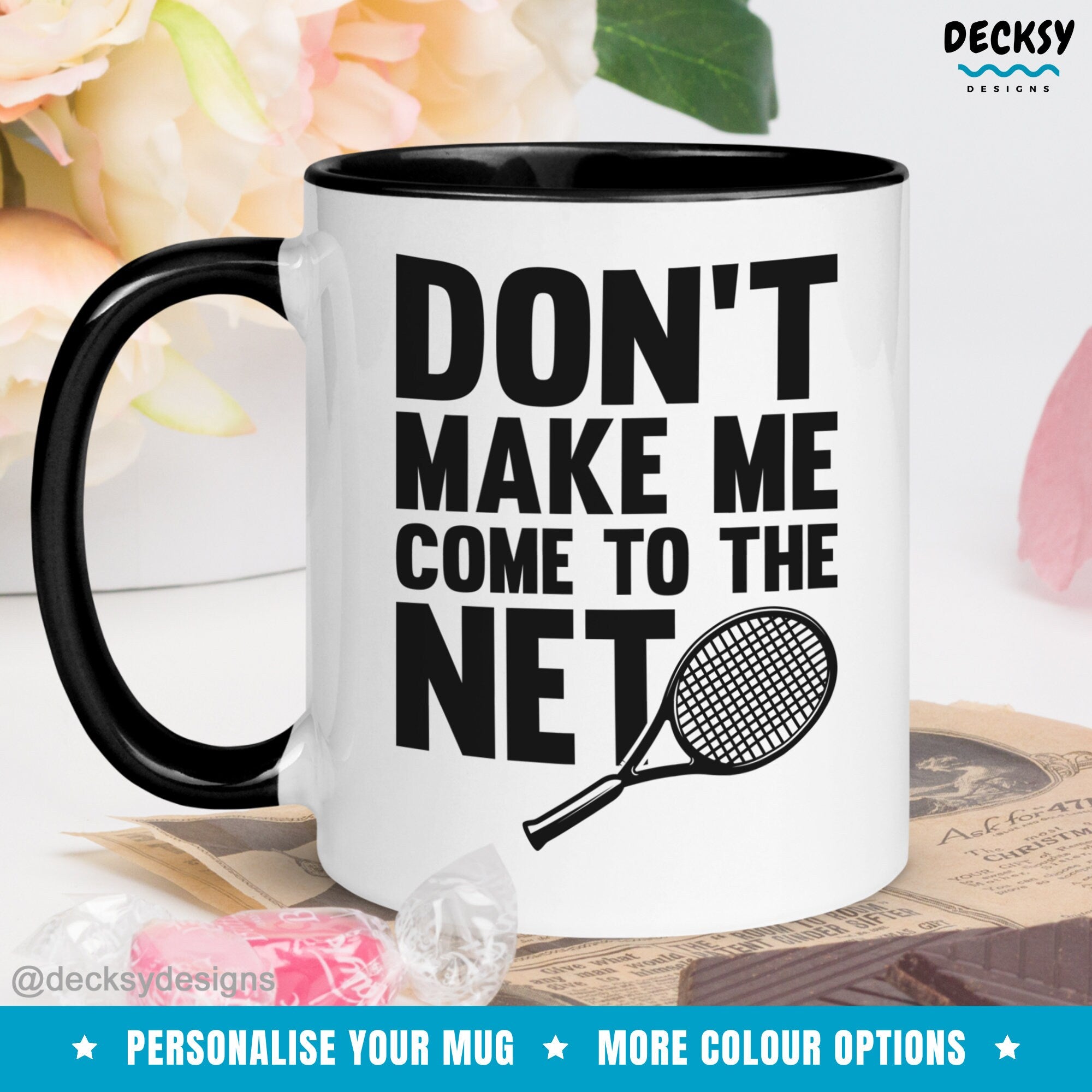 Custom Tennis Coffee Mug, Tennis Partner Gift, Funny Tennis Gifts For Men, Tennis Player Gift, Personalised Tennis Captain Gift, Team Gift Mugs by DecksyDesigns