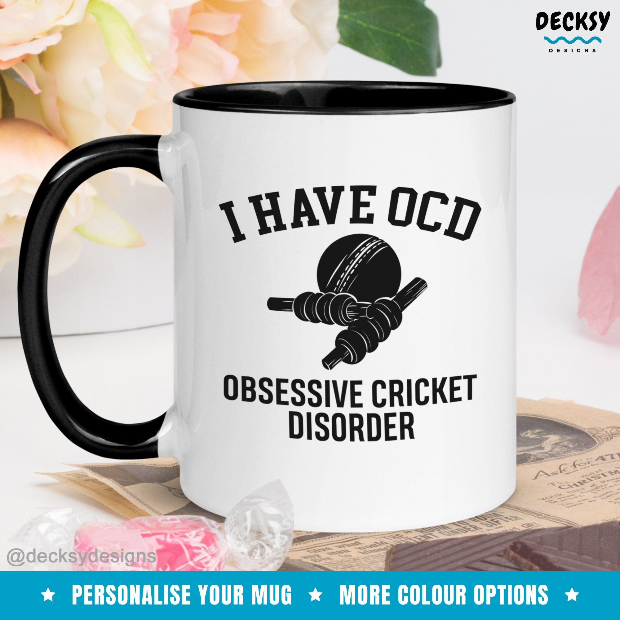 Cricket Mug, Gift For Cricketer, Personalised Gifts, Funny Birthday Gift, Cricket Lover Gifts, Cricket Player Mug, Custom Cricket Coffee Mug Mugs by DecksyDesigns