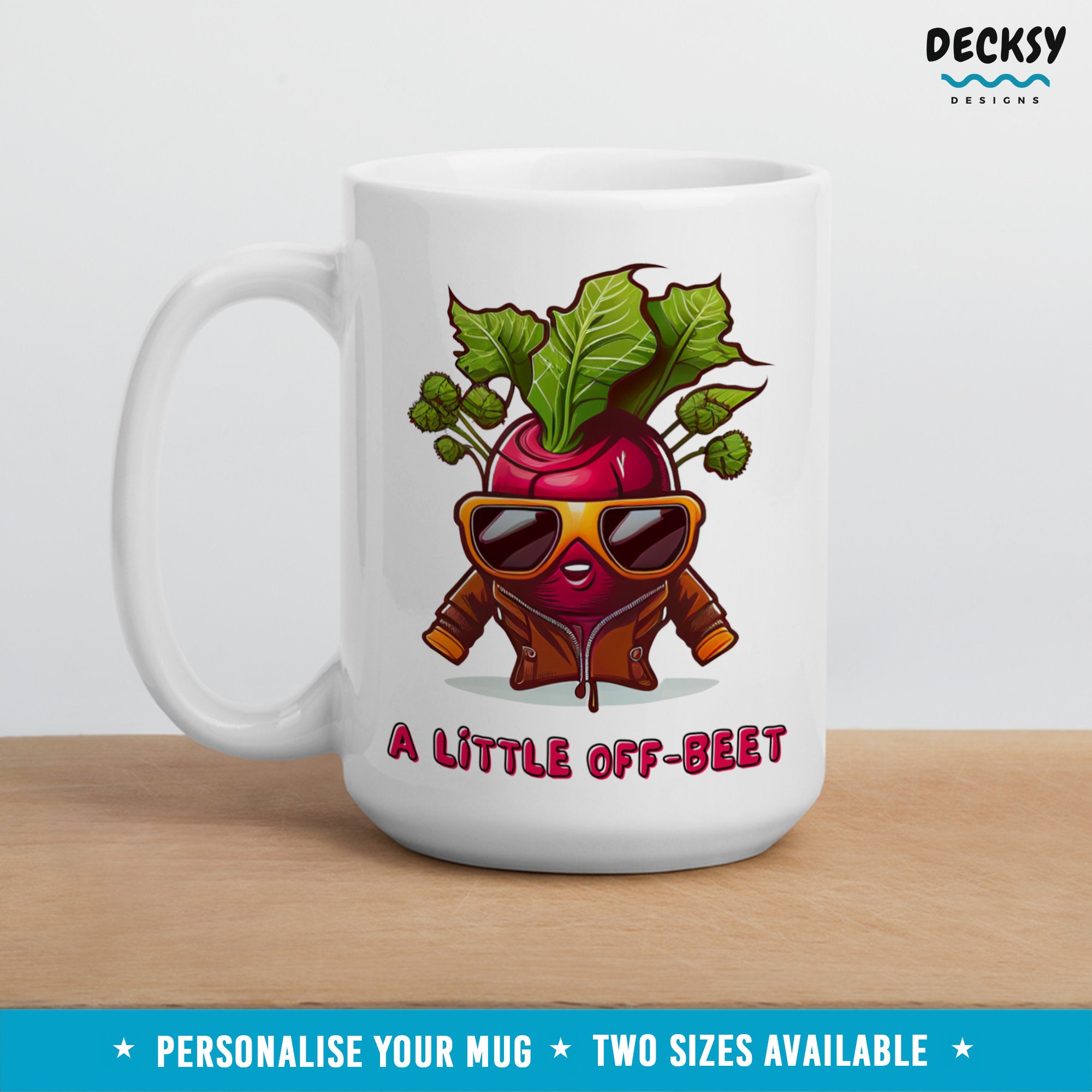 Off Beat Mug Gift, Vegetable Mug, Custom Coffee Mug, Personalised Gardening Gift for Him or Her, Unique Gift for Best Friend, Food Pun Mug Mugs by DecksyDesigns