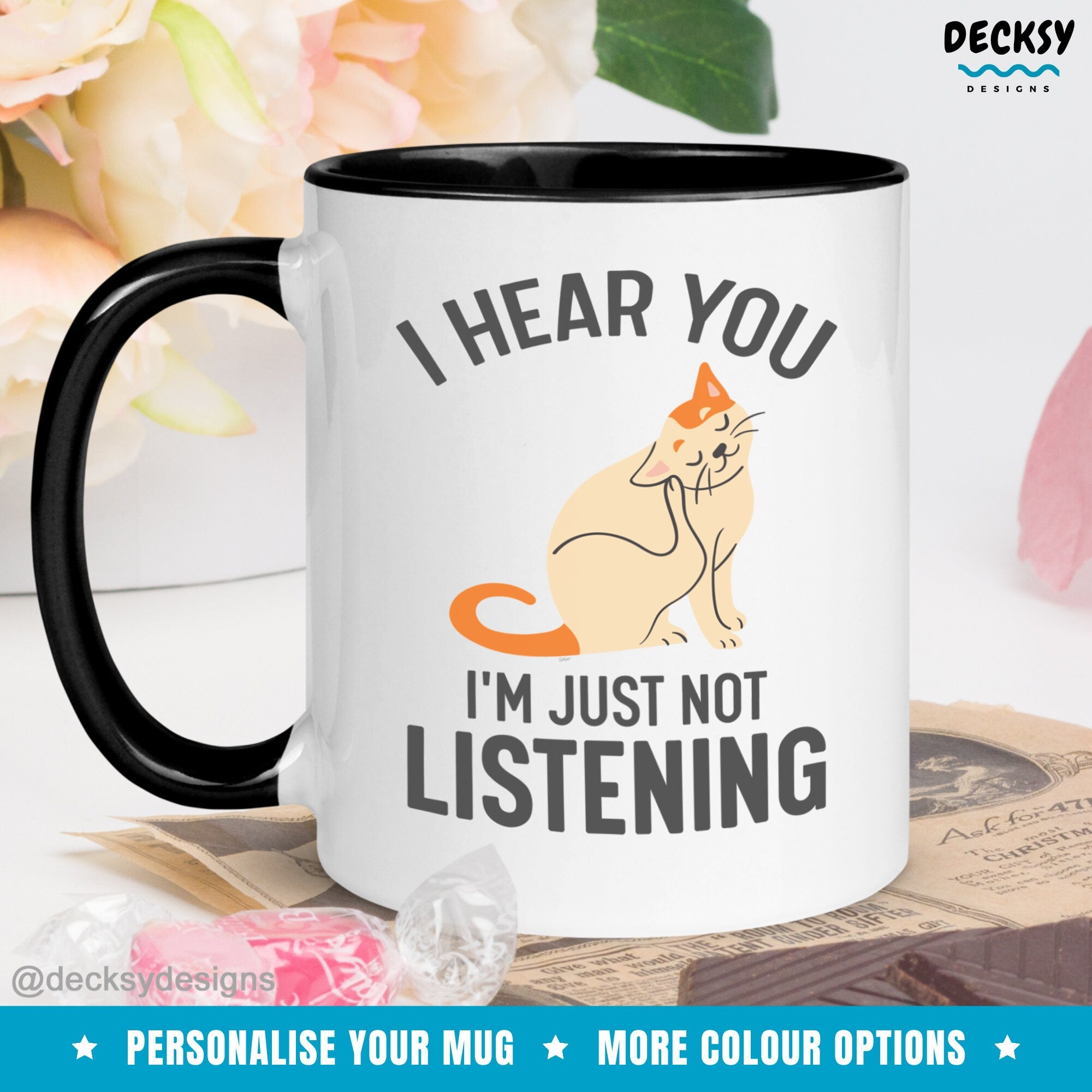 Funny Cat Mug, Custom Rude Office Mug Gift, Sarcastic Dramatic Mug, Coworker Coffee Cup, Cat Lover Gift, Bored Animal Mug, Crazy Cat Lady Mugs by DecksyDesigns