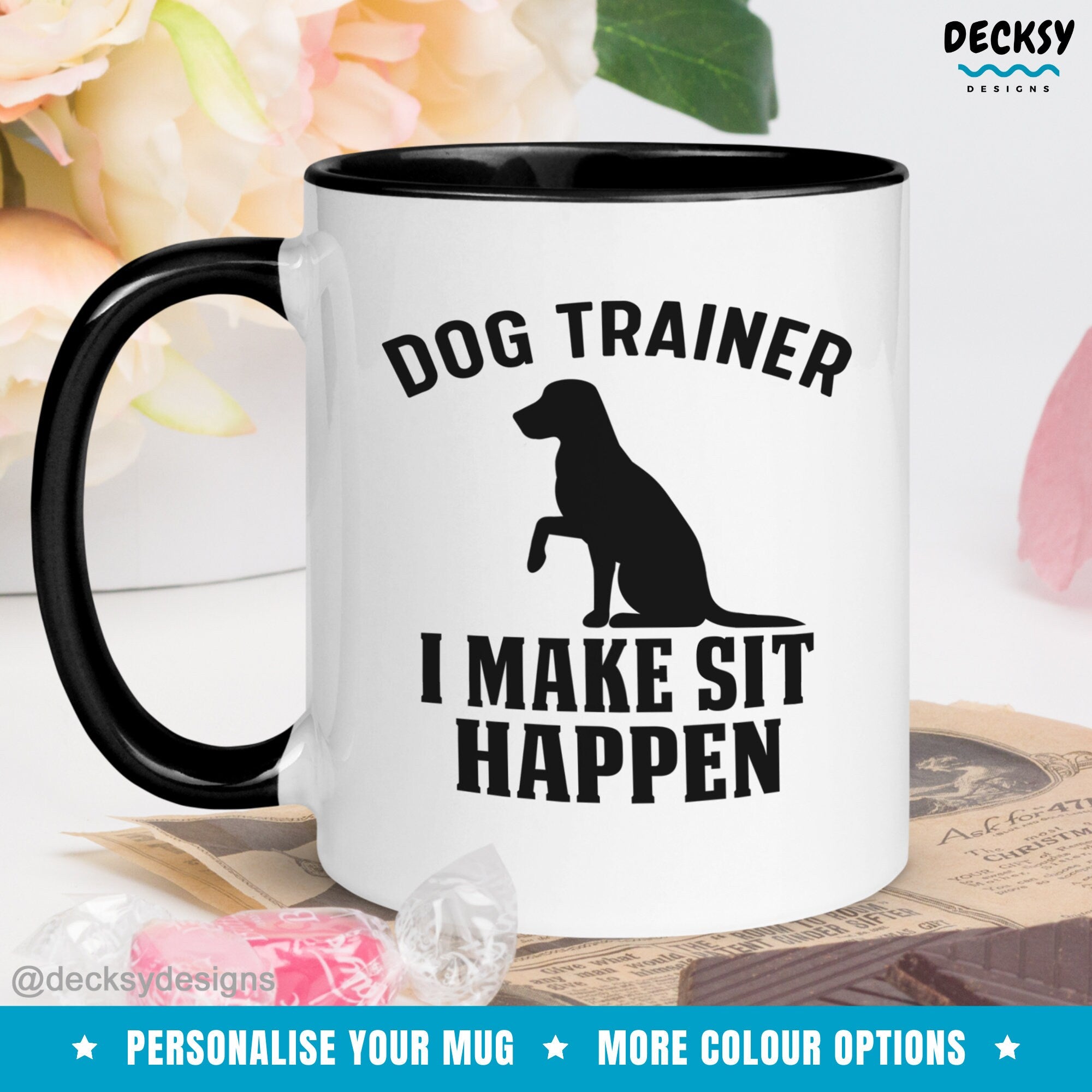Dog Trainer Mug, Gift For Dog Groomer, Dog Walker Mug, Custom Dog Training Gift, Personalised Dog Trainer Gift, Dog Obedience Instructor Mug Mugs by DecksyDesigns