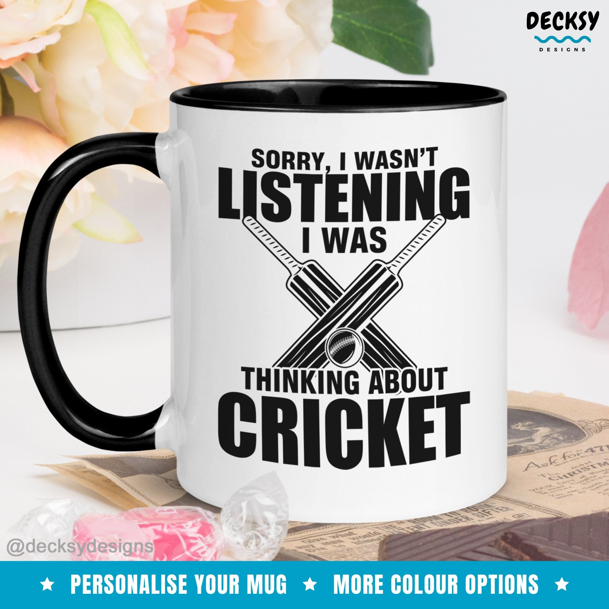 Custom Cricket Mug, Funny Gift For Cricketer, Cricket Fan Mug, Cricket Lover Gift Men, Cricket Player Gift, Personalised Cricket Gift Idea Mugs by DecksyDesigns