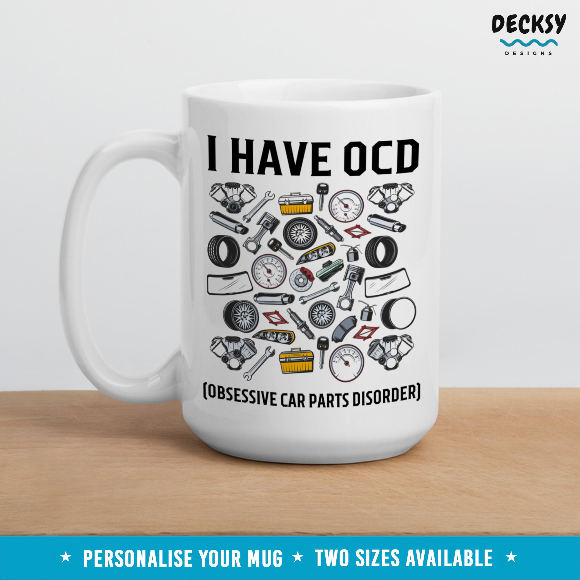 Mechanic Coffee Mug, Custom Car Lover Gift For Dad, Car Spare Parts, Garage Coffee Mug, Car Enthusiast Gift, Boyfriend Gift Mug, Car Guy Cup Mugs by DecksyDesigns