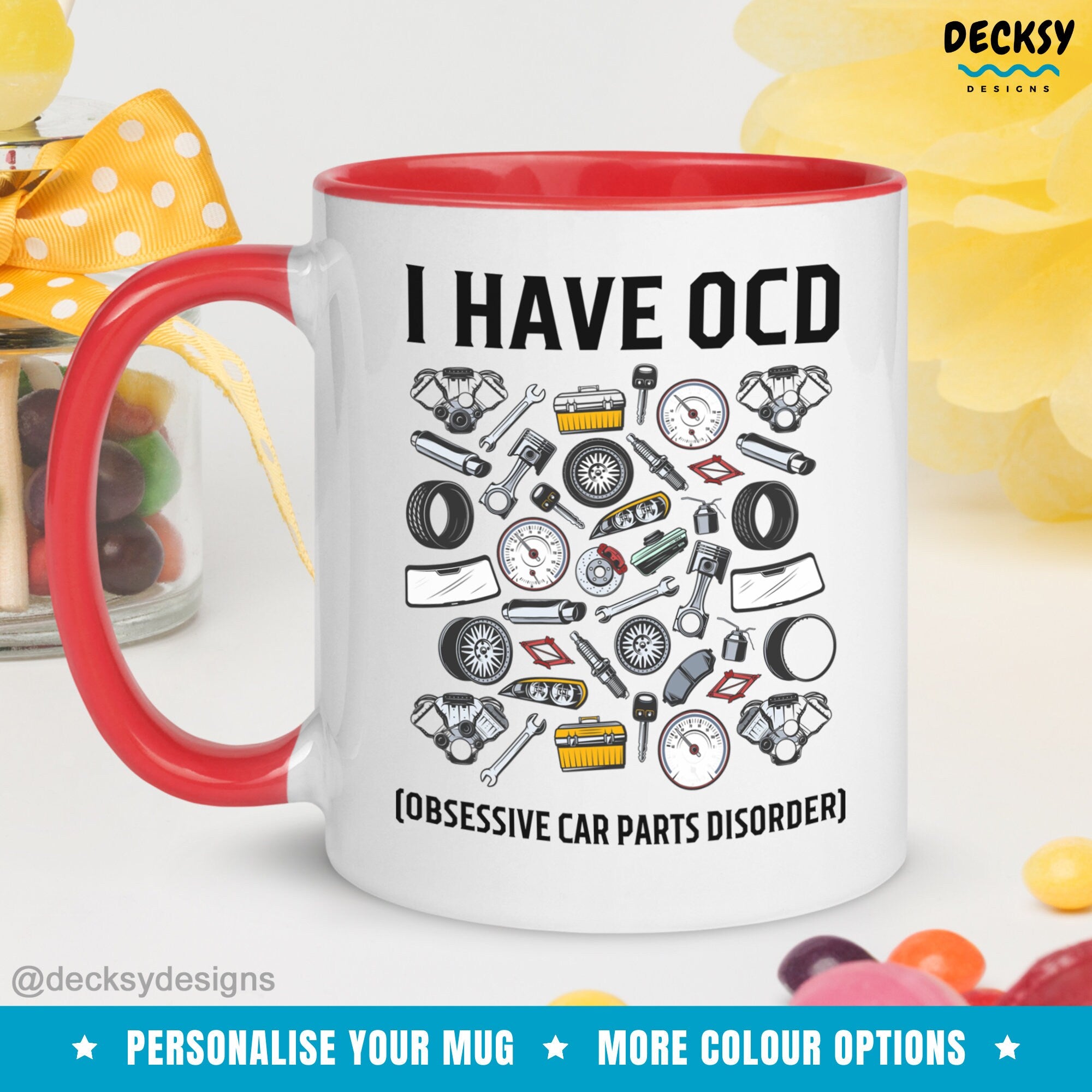 Mechanic Coffee Mug, Custom Car Lover Gift For Dad, Car Spare Parts, Garage Coffee Mug, Car Enthusiast Gift, Boyfriend Gift Mug, Car Guy Cup Mugs by DecksyDesigns