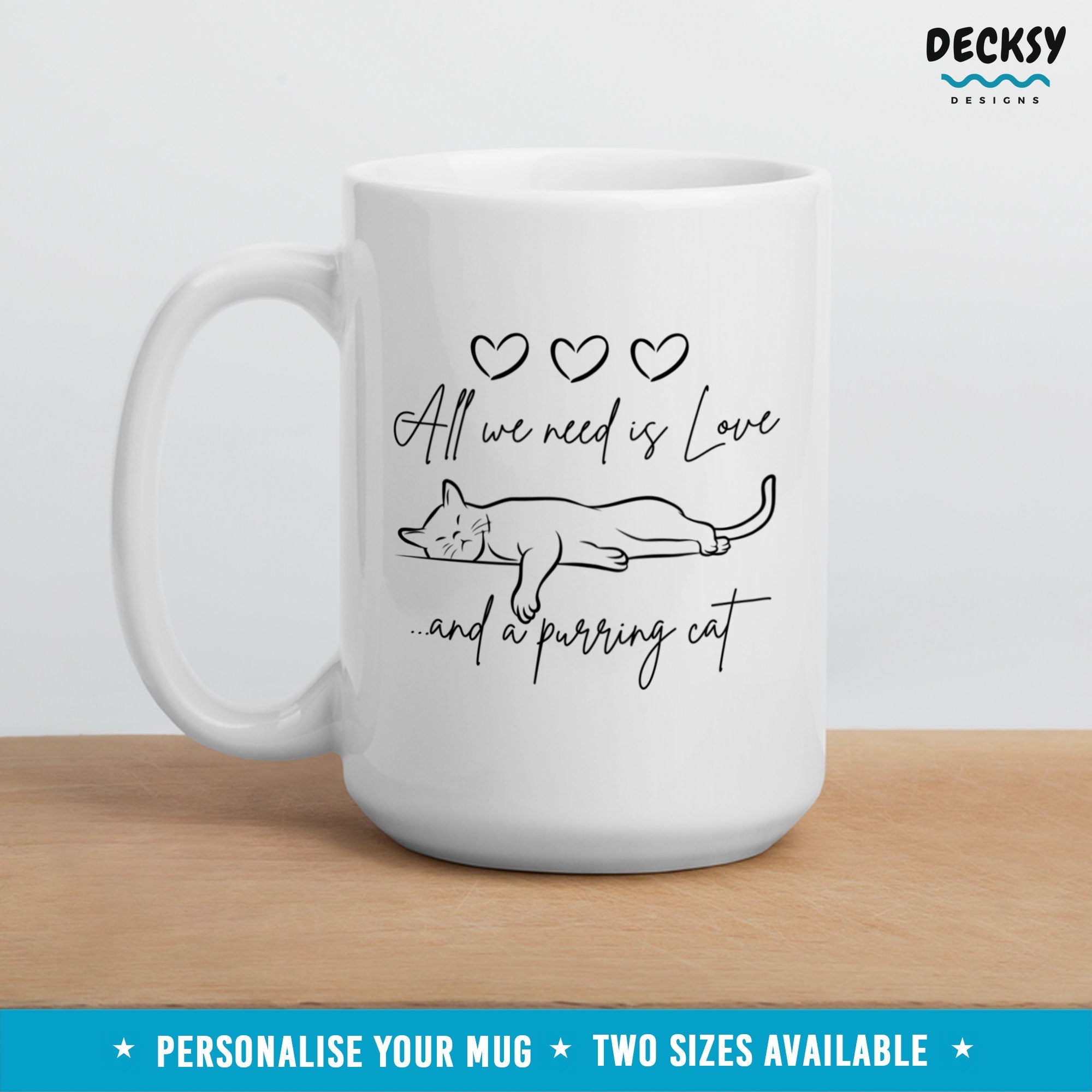 Custom Cat Mom Gift, Personalized Cat Mug, Cat Valentine Gift, Gift For Cat Lover, Cat Mama Mug, Cat Hearts Mug, Gift for Cat Owner Friend Mugs by DecksyDesigns
