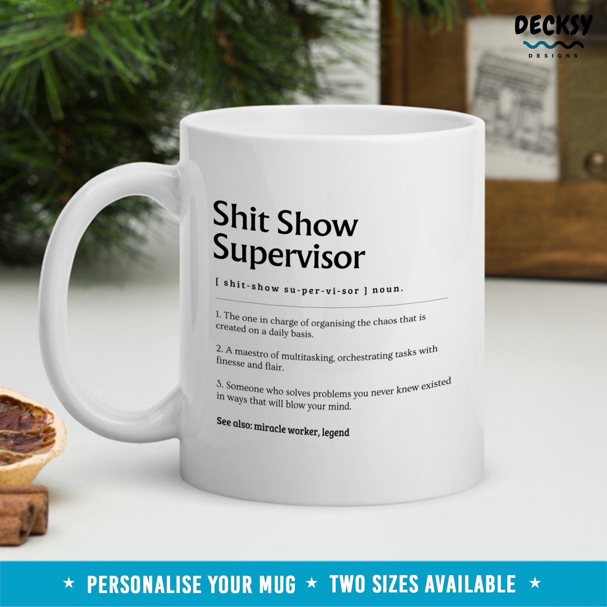 Supervisor Mug, Personalised Gift For Boss, Office Manager Gift, Coworker Birthday, Work Coffee Cup, Project Coordinator, Funny Admin Gift Mugs by DecksyDesigns