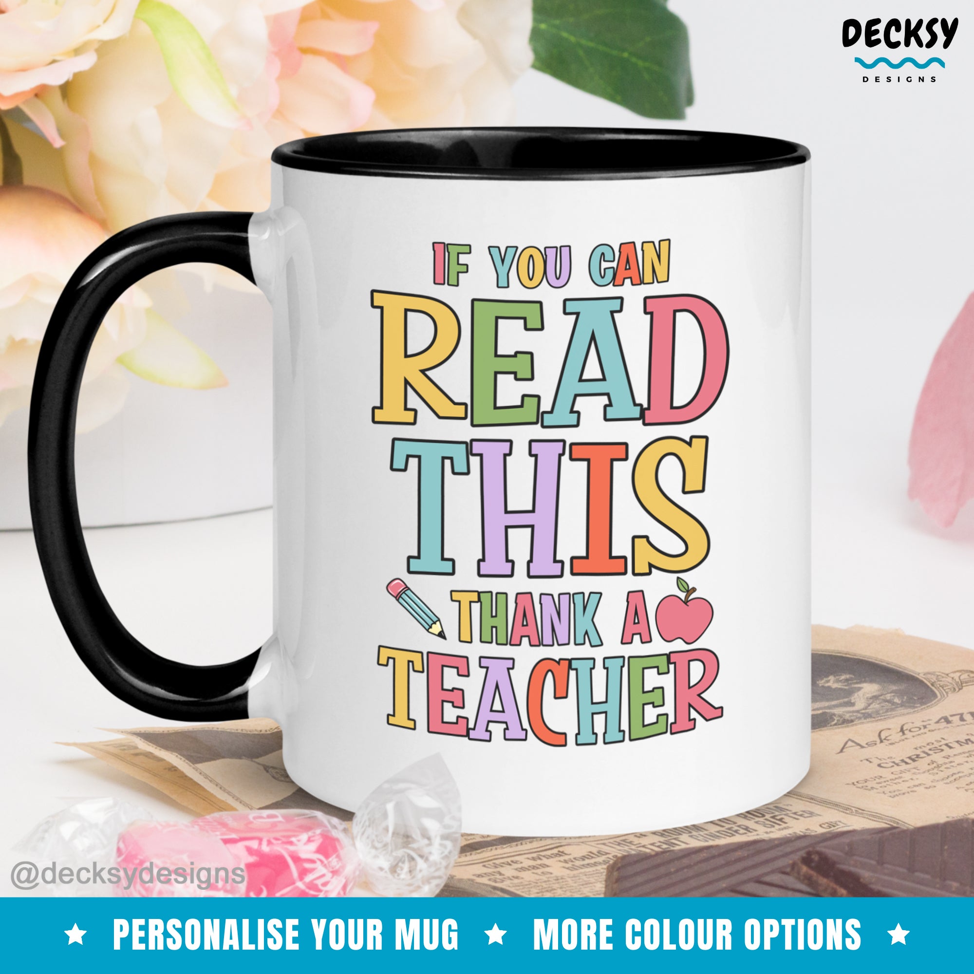 Funny Teacher Appreciation Mug, Custom English Teacher Gift