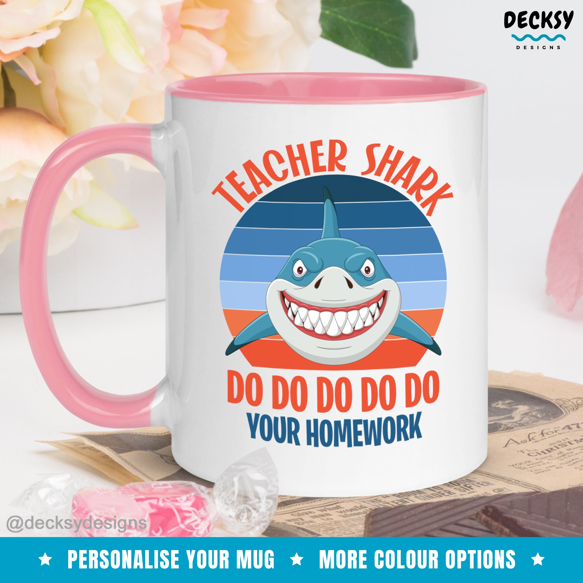 Teacher-Shark-Do-Homework-Custom-Coffee-Mug-DecksyDesigns