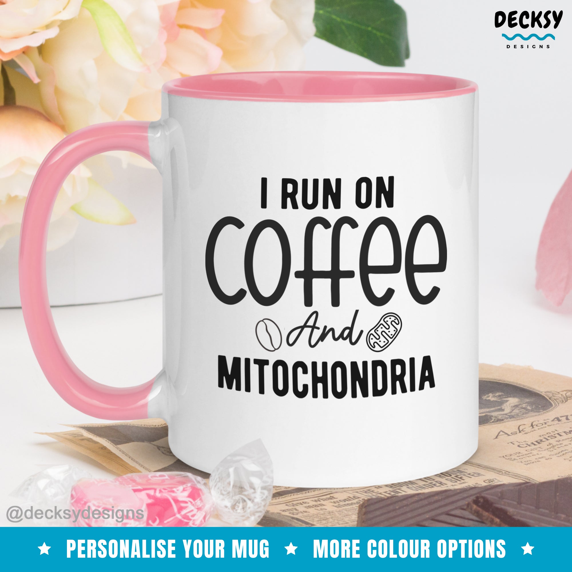 Biology Mug, Custom Microbiology Gift, Mitochondria Mug