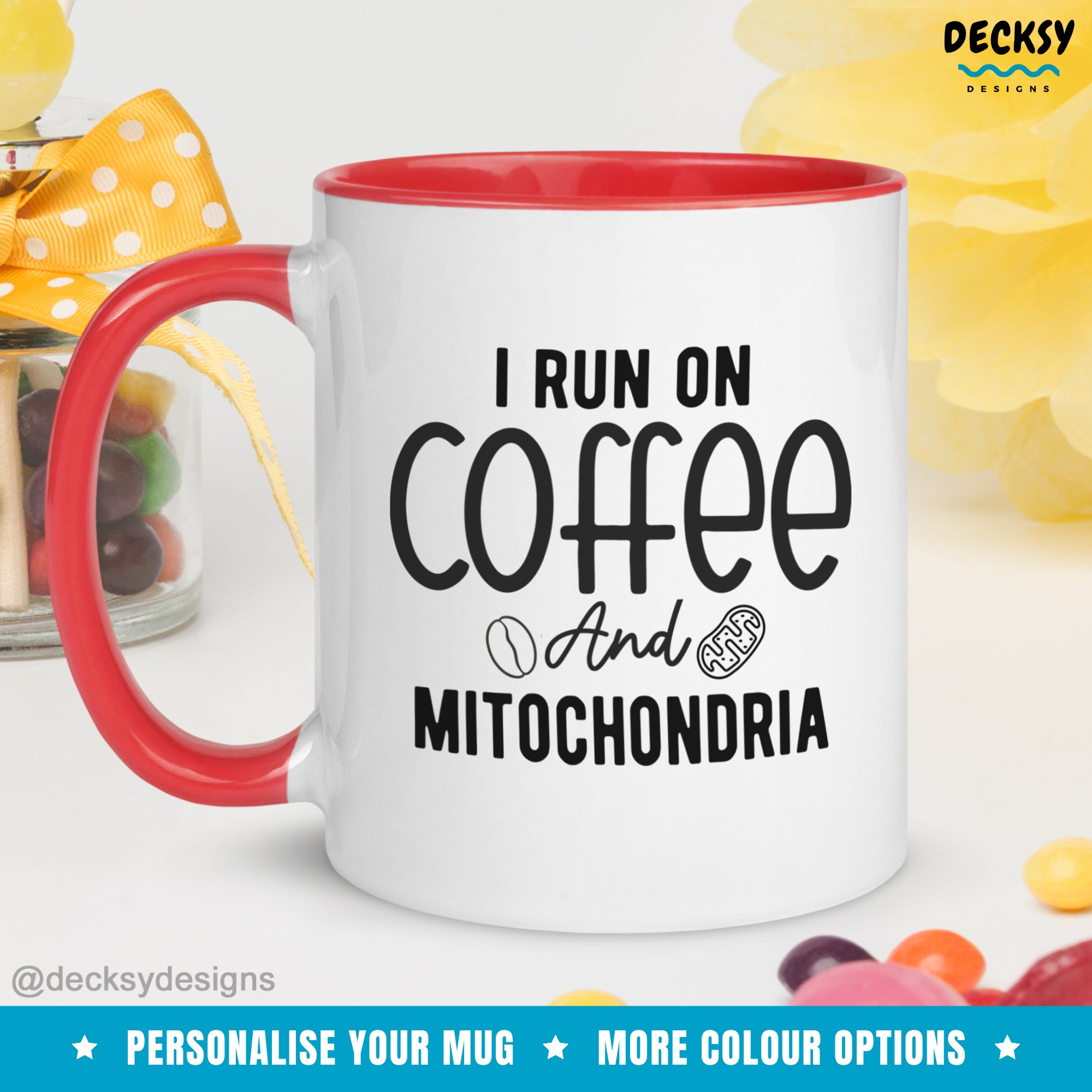 Biology Mug, Custom Microbiology Gift, Mitochondria Mug