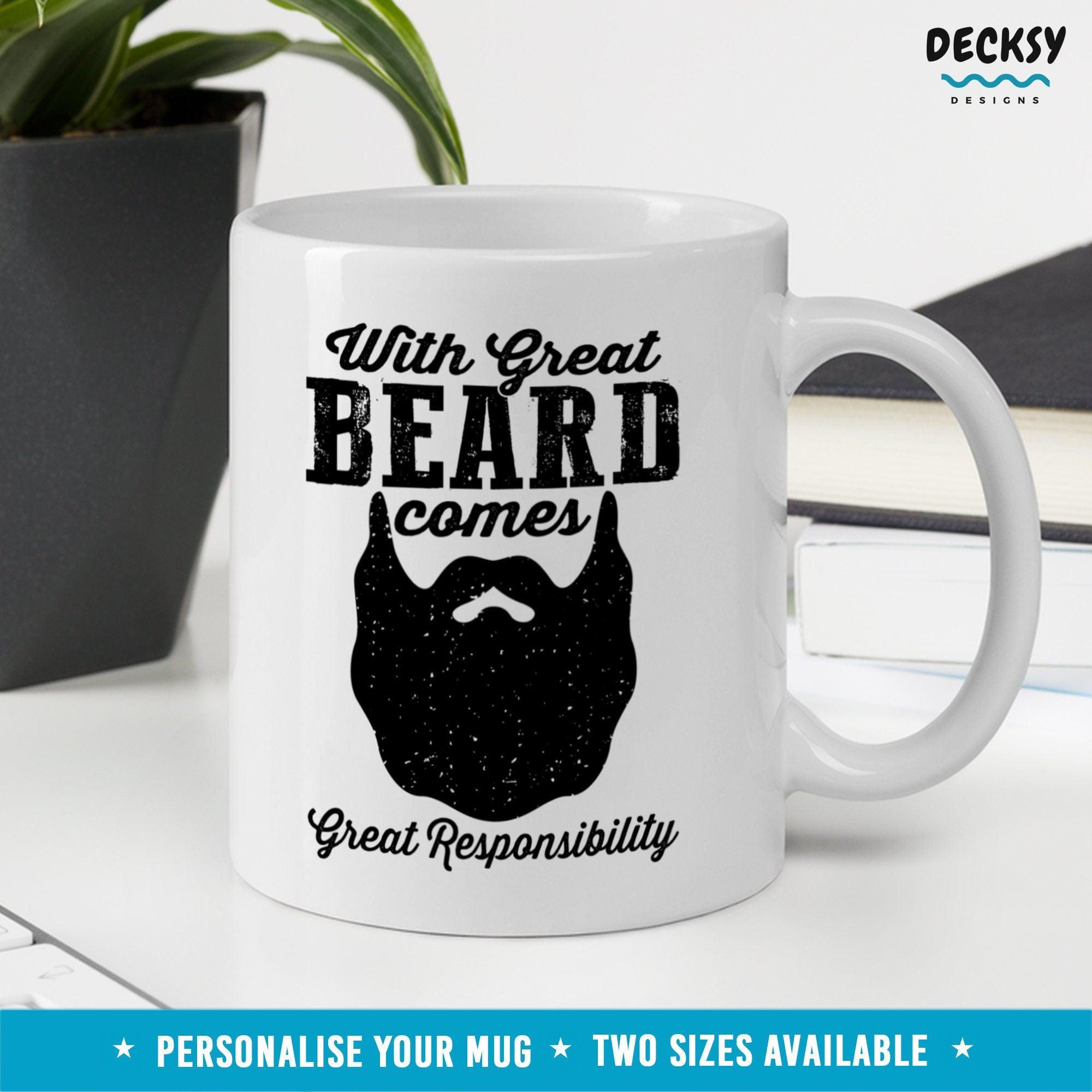 Beard Mug, Personalised Gifts For Men-Home & Living:Kitchen & Dining:Drink & Barware:Drinkware:Mugs-DecksyDesigns-11 Oz-NO PERSONALISATION-DecksyDesigns