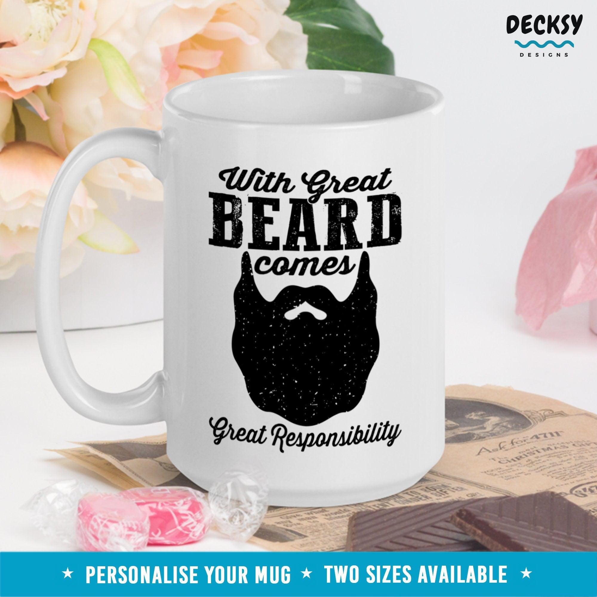 Beard Mug, Personalised Gifts For Men-Home & Living:Kitchen & Dining:Drink & Barware:Drinkware:Mugs-DecksyDesigns-11 Oz-NO PERSONALISATION-DecksyDesigns