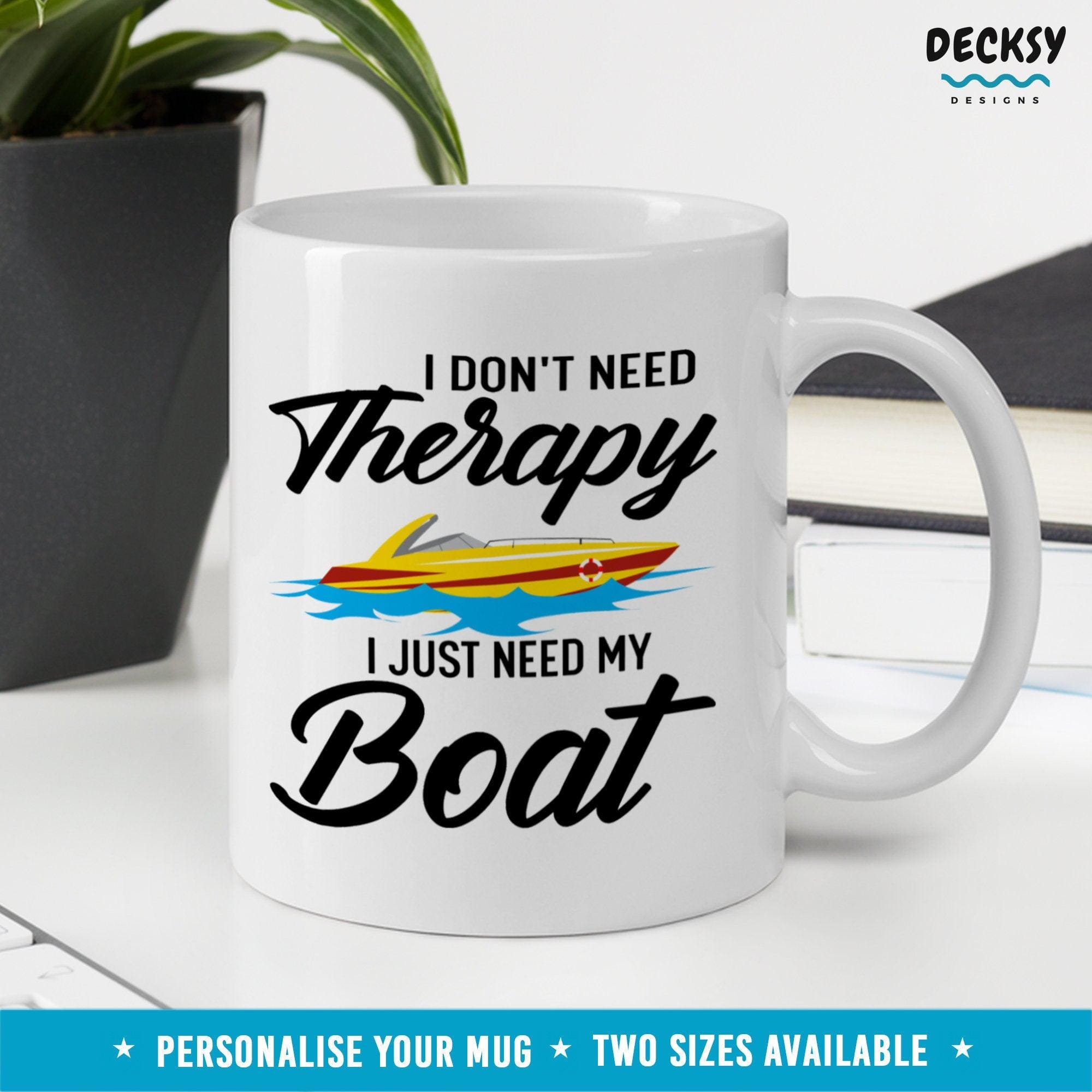 Boating Mug, Custom Boat Lover Gift-Home & Living:Kitchen & Dining:Drink & Barware:Drinkware:Mugs-DecksyDesigns-11 Oz-NO PERSONALISATION-DecksyDesigns