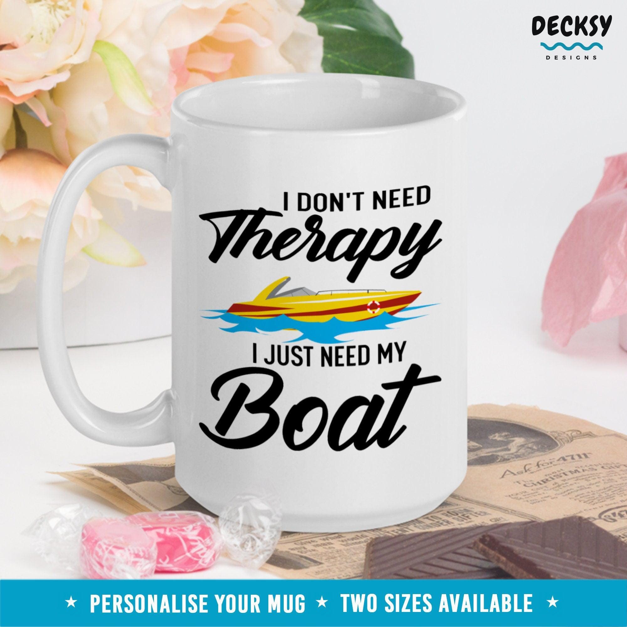 Boating Mug, Custom Boat Lover Gift-Home & Living:Kitchen & Dining:Drink & Barware:Drinkware:Mugs-DecksyDesigns-11 Oz-NO PERSONALISATION-DecksyDesigns