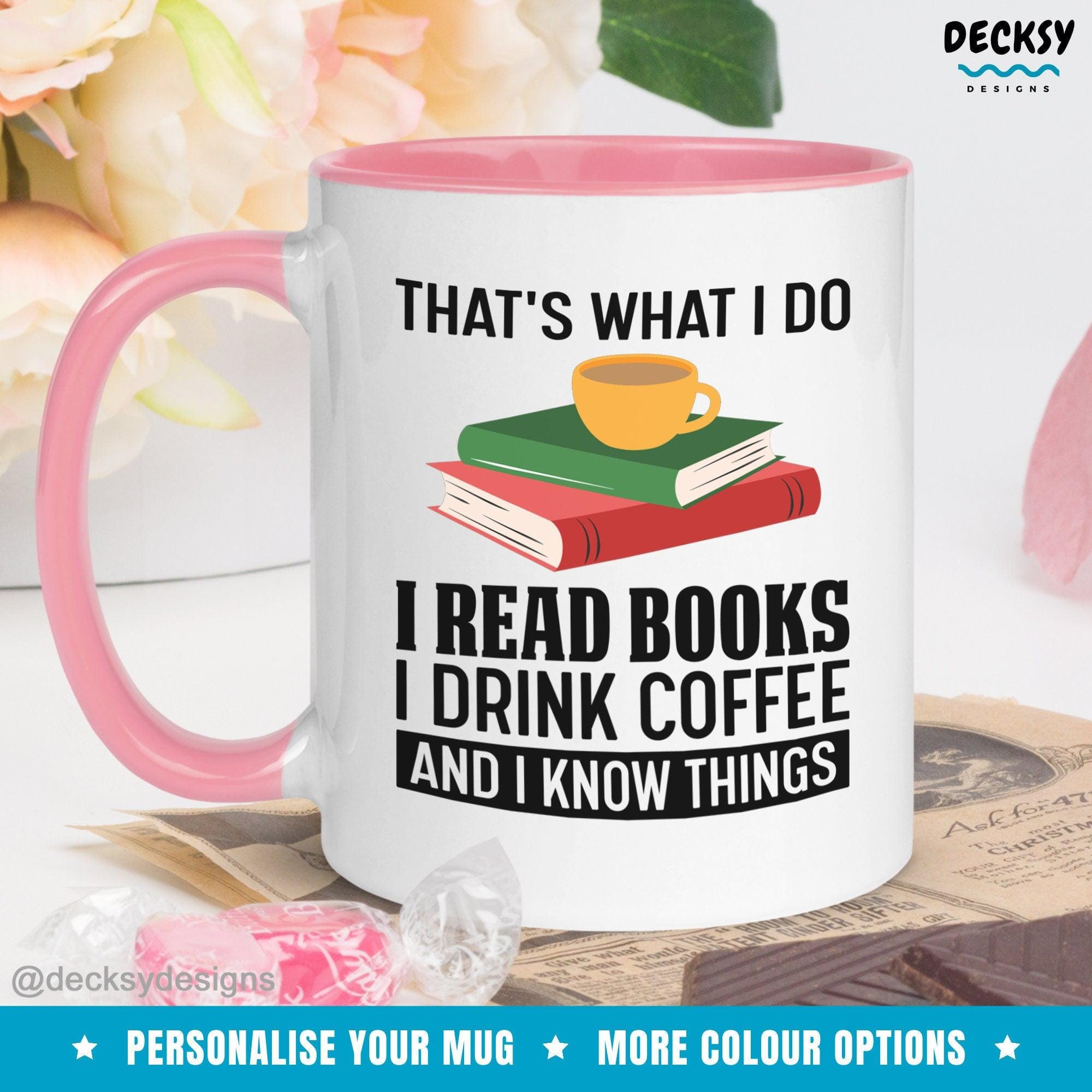 Book Lover Mug, Custom Reading Gift-Home & Living:Kitchen & Dining:Drink & Barware:Drinkware:Mugs-DecksyDesigns-White Mug 11 oz-NO PERSONALISATION-DecksyDesigns