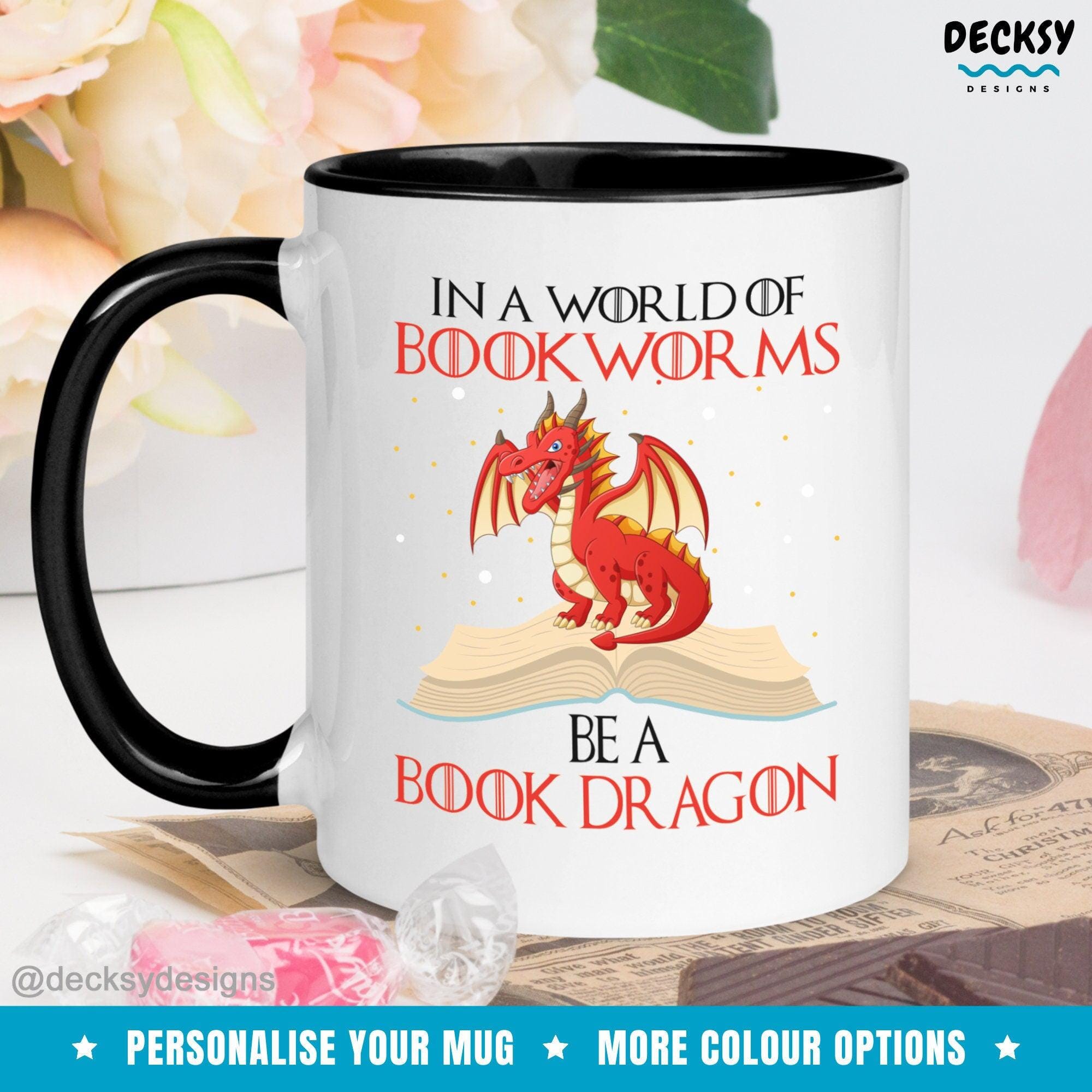 Book Lover Mug, Gift For Bookworm-Home & Living:Kitchen & Dining:Drink & Barware:Drinkware:Mugs-DecksyDesigns-White Mug 11 oz-NO PERSONALISATION-DecksyDesigns