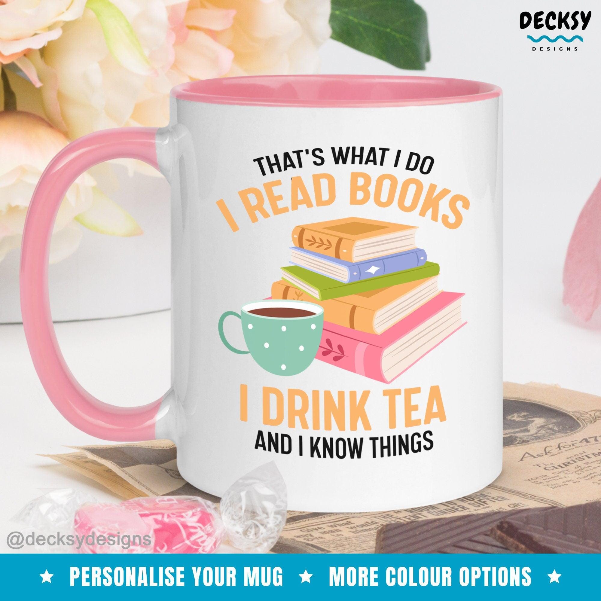 Book Lover Mug, Personalised Reading Gift-Home & Living:Kitchen & Dining:Drink & Barware:Drinkware:Mugs-DecksyDesigns-White Mug 11 oz-NO PERSONALISATION-DecksyDesigns