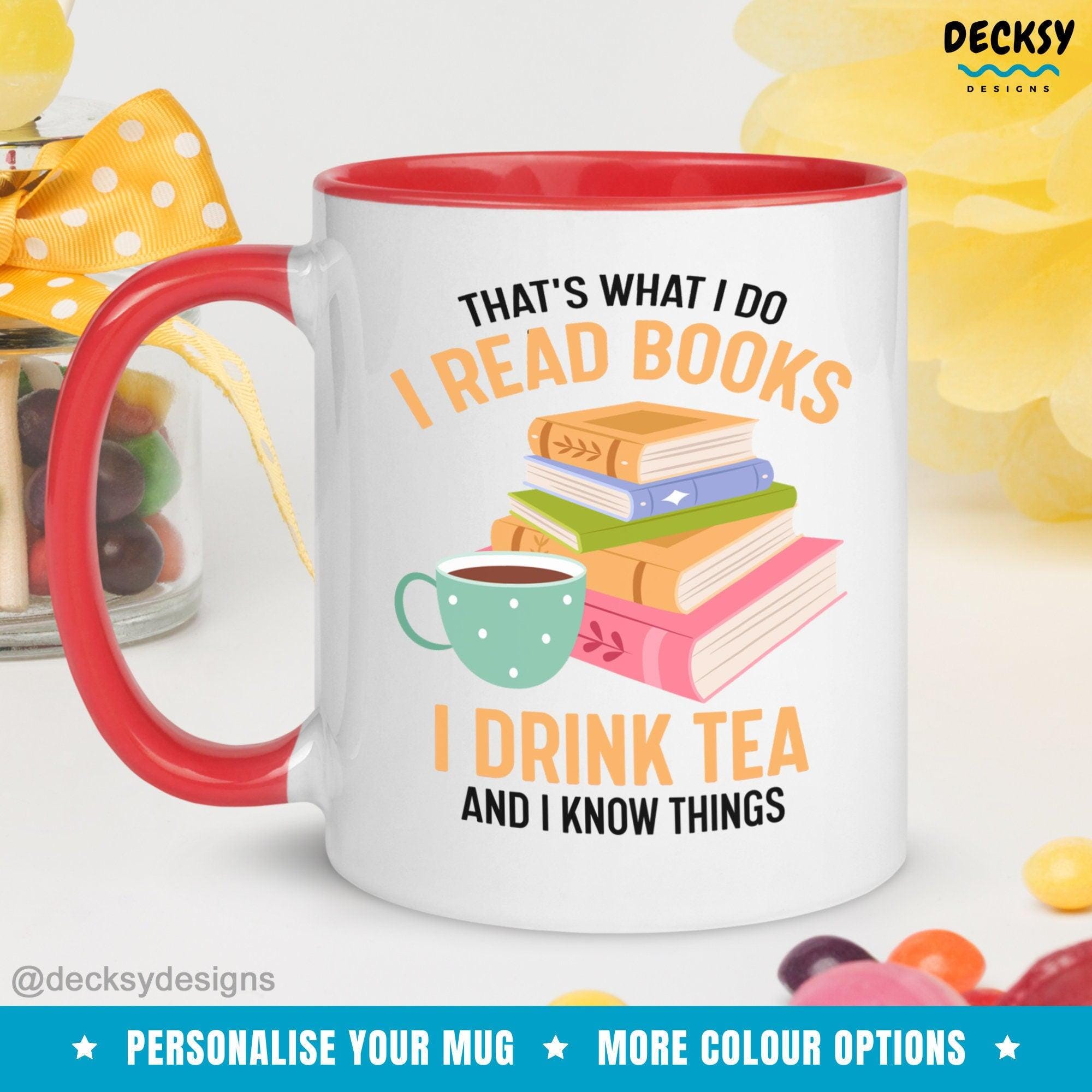 Book Lover Mug, Personalised Reading Gift-Home & Living:Kitchen & Dining:Drink & Barware:Drinkware:Mugs-DecksyDesigns-White Mug 11 oz-NO PERSONALISATION-DecksyDesigns