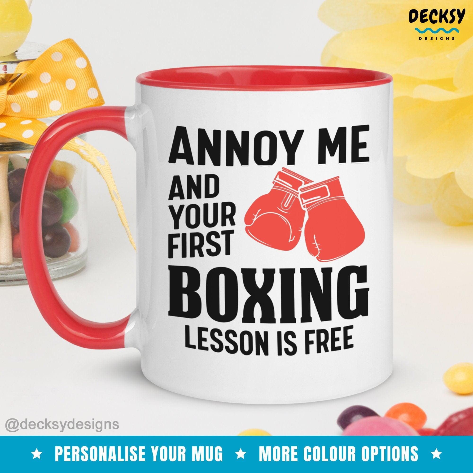 Boxing Coffee Mug, Boxing Coach Gift-Home & Living:Kitchen & Dining:Drink & Barware:Drinkware:Mugs-DecksyDesigns-White Mug 11 oz-NO PERSONALISATION-DecksyDesigns