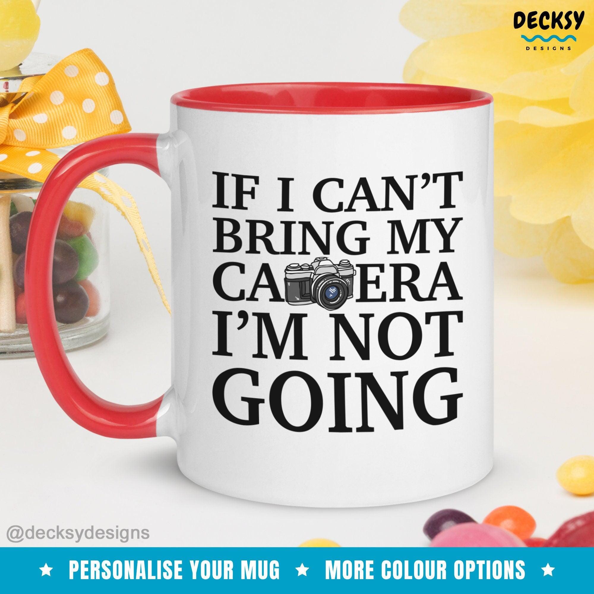 Camera Coffee Mug, Custom Photographer Gift-Home & Living:Kitchen & Dining:Drink & Barware:Drinkware:Mugs-DecksyDesigns-White Mug 11 oz-NO PERSONALISATION-DecksyDesigns