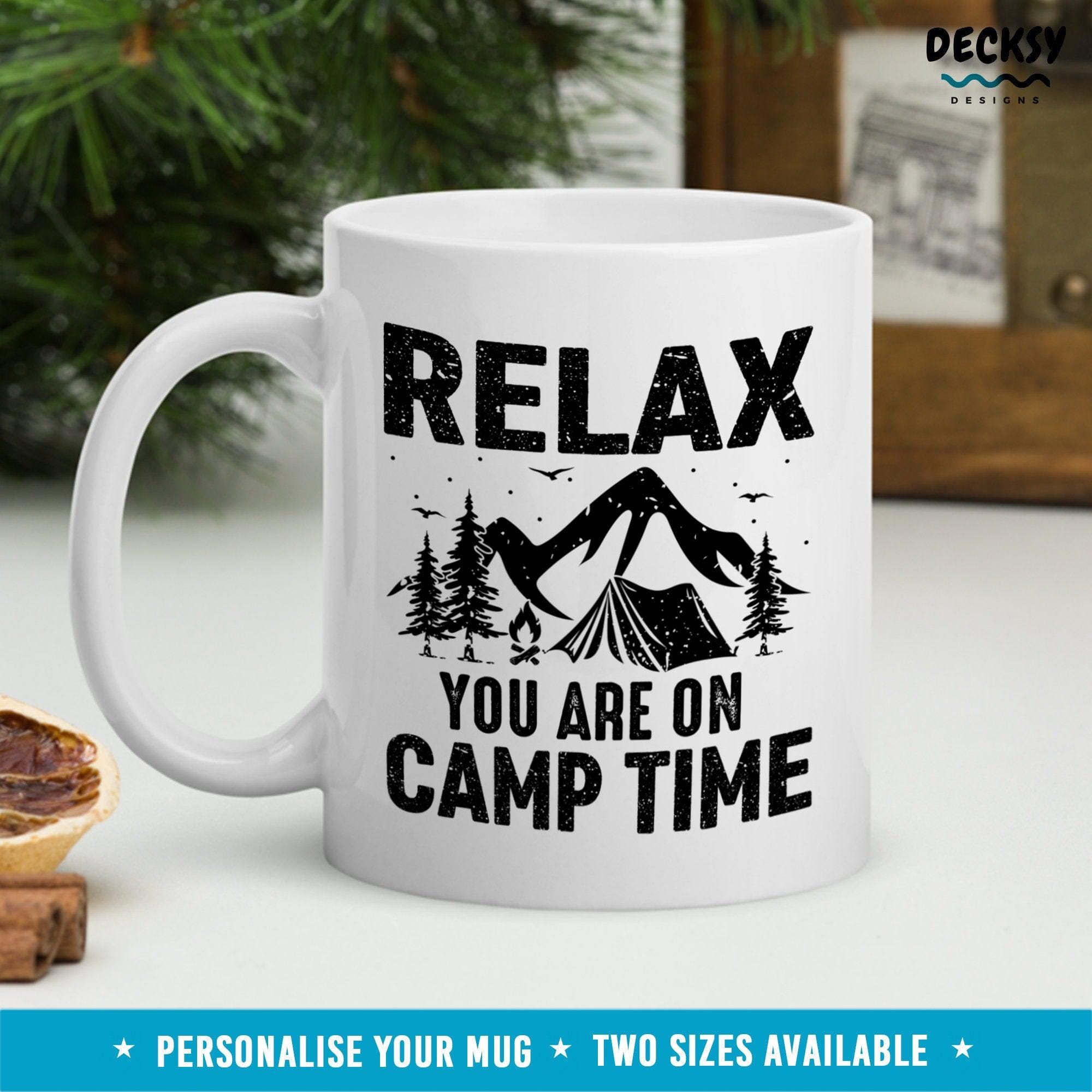 Camping Mug, Camper Adventure Gift-Home & Living:Kitchen & Dining:Drink & Barware:Drinkware:Mugs-DecksyDesigns-11 Oz-NO PERSONALISATION-DecksyDesigns