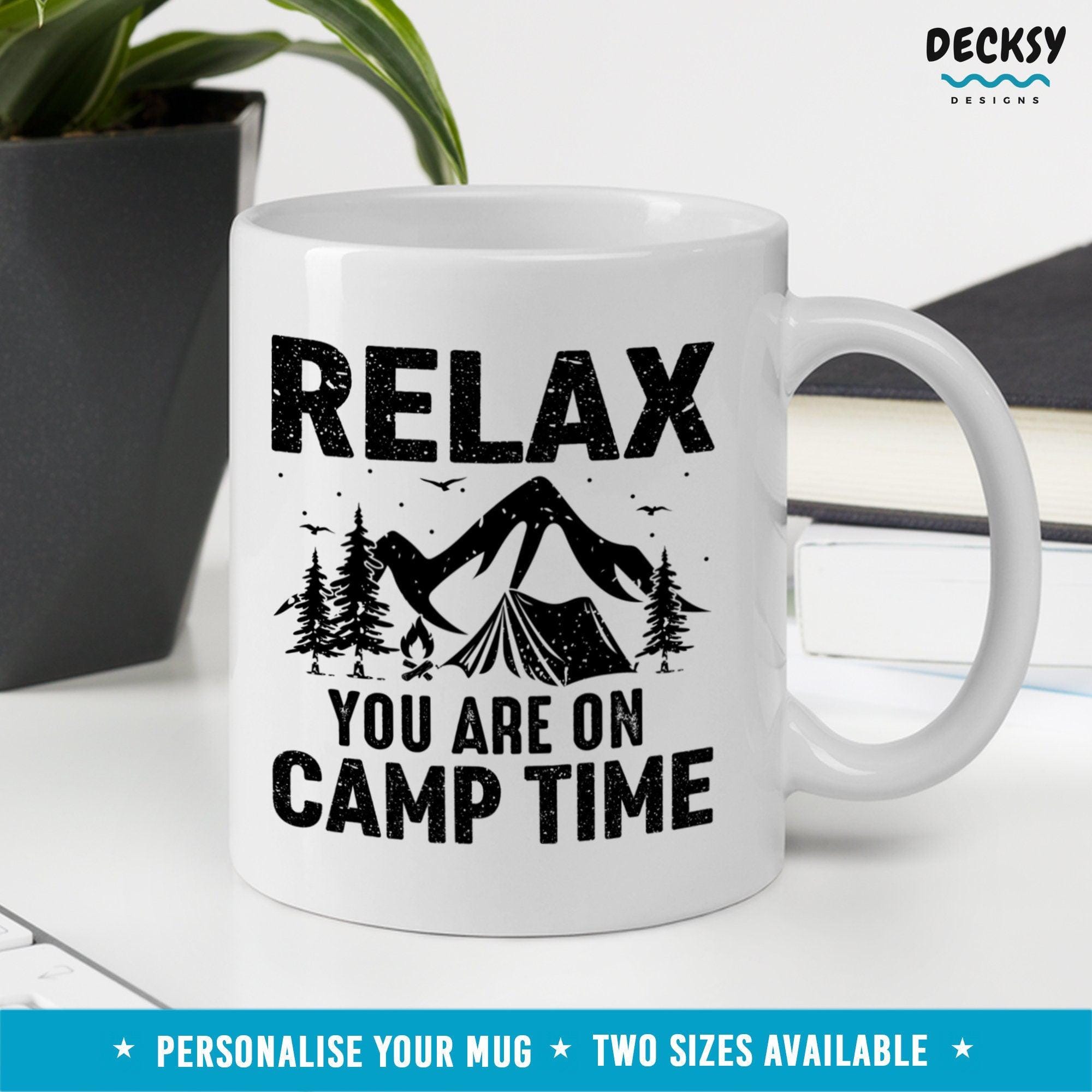 Camping Mug, Camper Adventure Gift-Home & Living:Kitchen & Dining:Drink & Barware:Drinkware:Mugs-DecksyDesigns-11 Oz-NO PERSONALISATION-DecksyDesigns