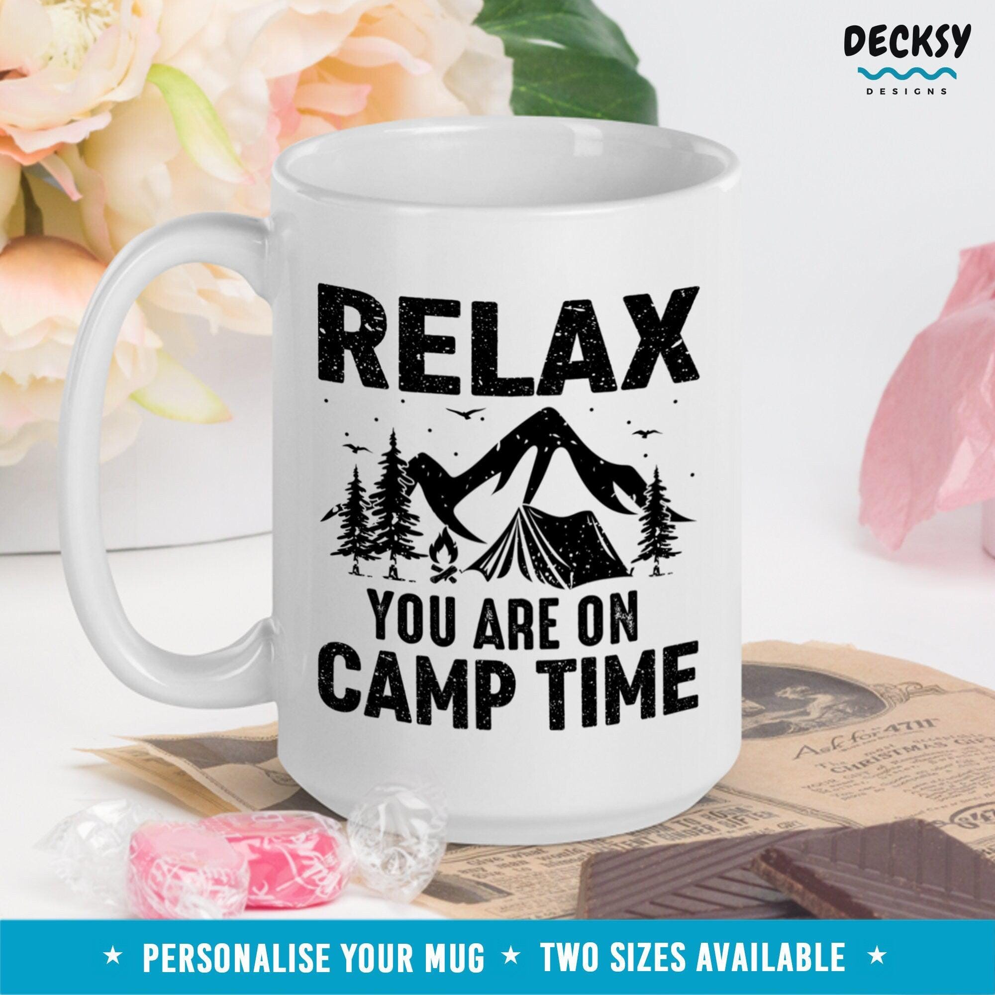 Camping Mug, Camper Adventure Gift-Home & Living:Kitchen & Dining:Drink & Barware:Drinkware:Mugs-DecksyDesigns-11 Oz-NO PERSONALISATION-DecksyDesigns