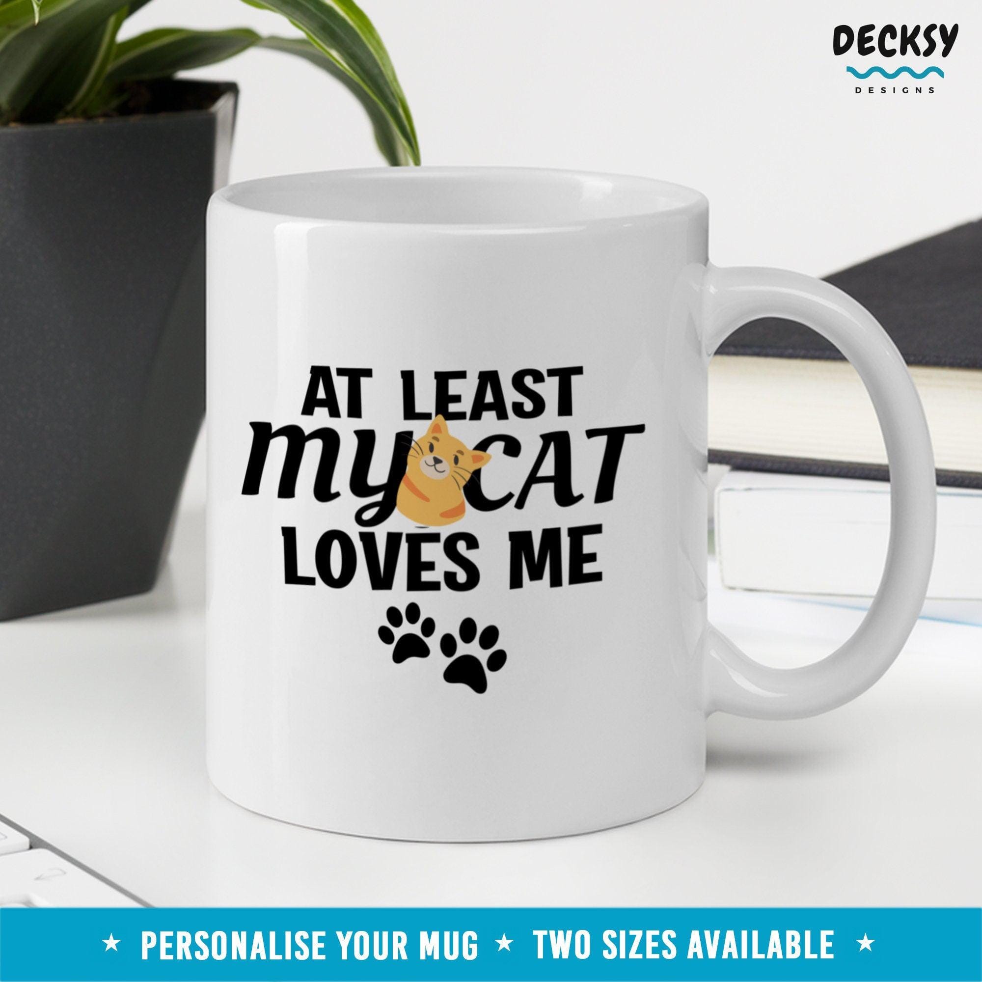 Cat Coffee Mug, Custom Cat Lover Gift-Home & Living:Kitchen & Dining:Drink & Barware:Drinkware:Mugs-DecksyDesigns-11 Oz-NO PERSONALISATION-DecksyDesigns