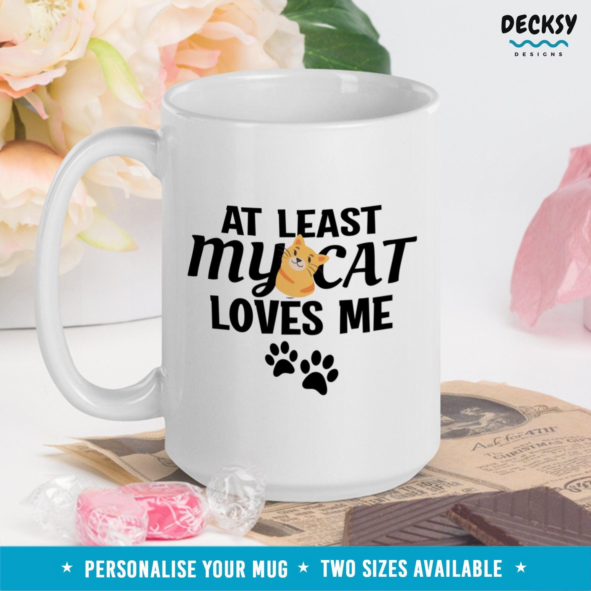 Cat Coffee Mug, Custom Cat Lover Gift-Home & Living:Kitchen & Dining:Drink & Barware:Drinkware:Mugs-DecksyDesigns-11 Oz-NO PERSONALISATION-DecksyDesigns