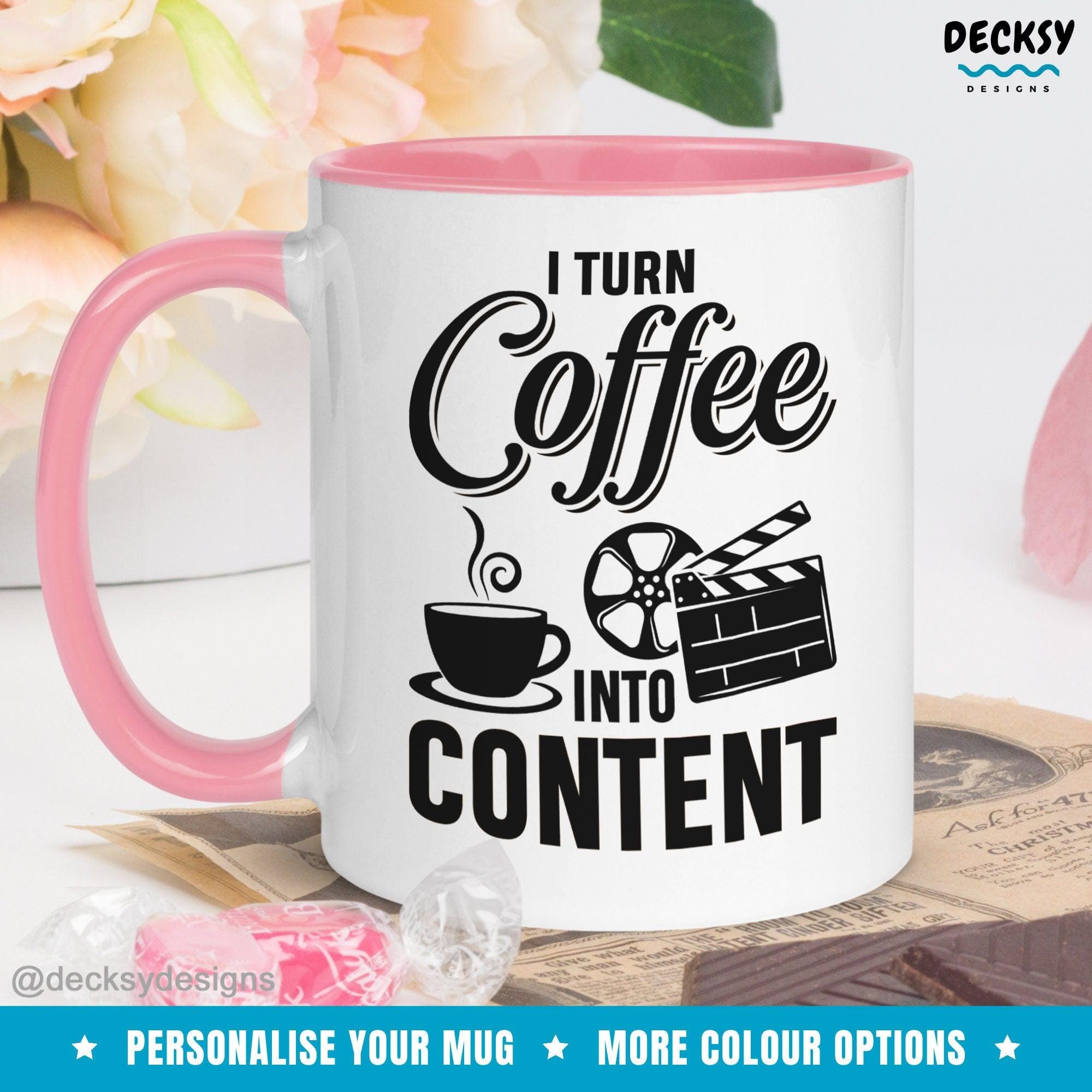 Content Creator Mug, Custom Blogger Gift-Home & Living:Kitchen & Dining:Drink & Barware:Drinkware:Mugs-DecksyDesigns-White Mug 11 oz-NO PERSONALISATION-DecksyDesigns