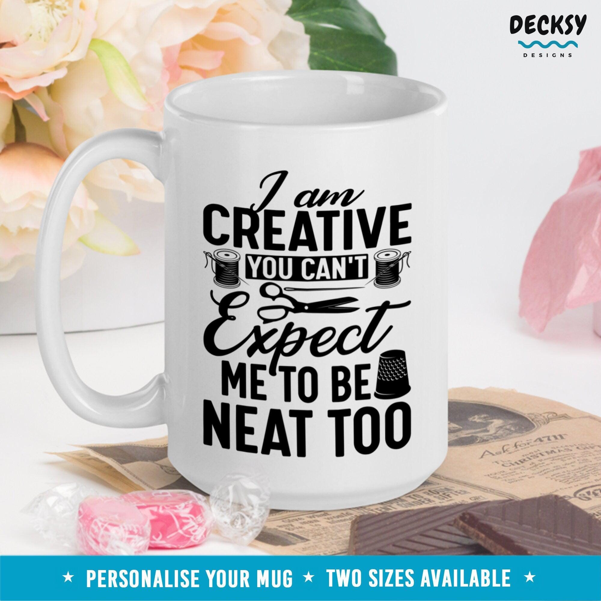 Crafter Coffee Mug, Seamstress Gift-Home & Living:Kitchen & Dining:Drink & Barware:Drinkware:Mugs-DecksyDesigns-11 Oz-NO PERSONALISATION-DecksyDesigns