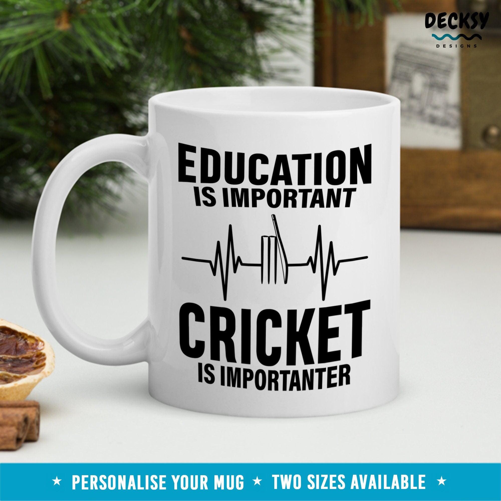 Cricket Lover Gift, Funny Cricket Mug-Home & Living:Kitchen & Dining:Drink & Barware:Drinkware:Mugs-DecksyDesigns-White Mug 11 oz-NO PERSONALISATION-DecksyDesigns