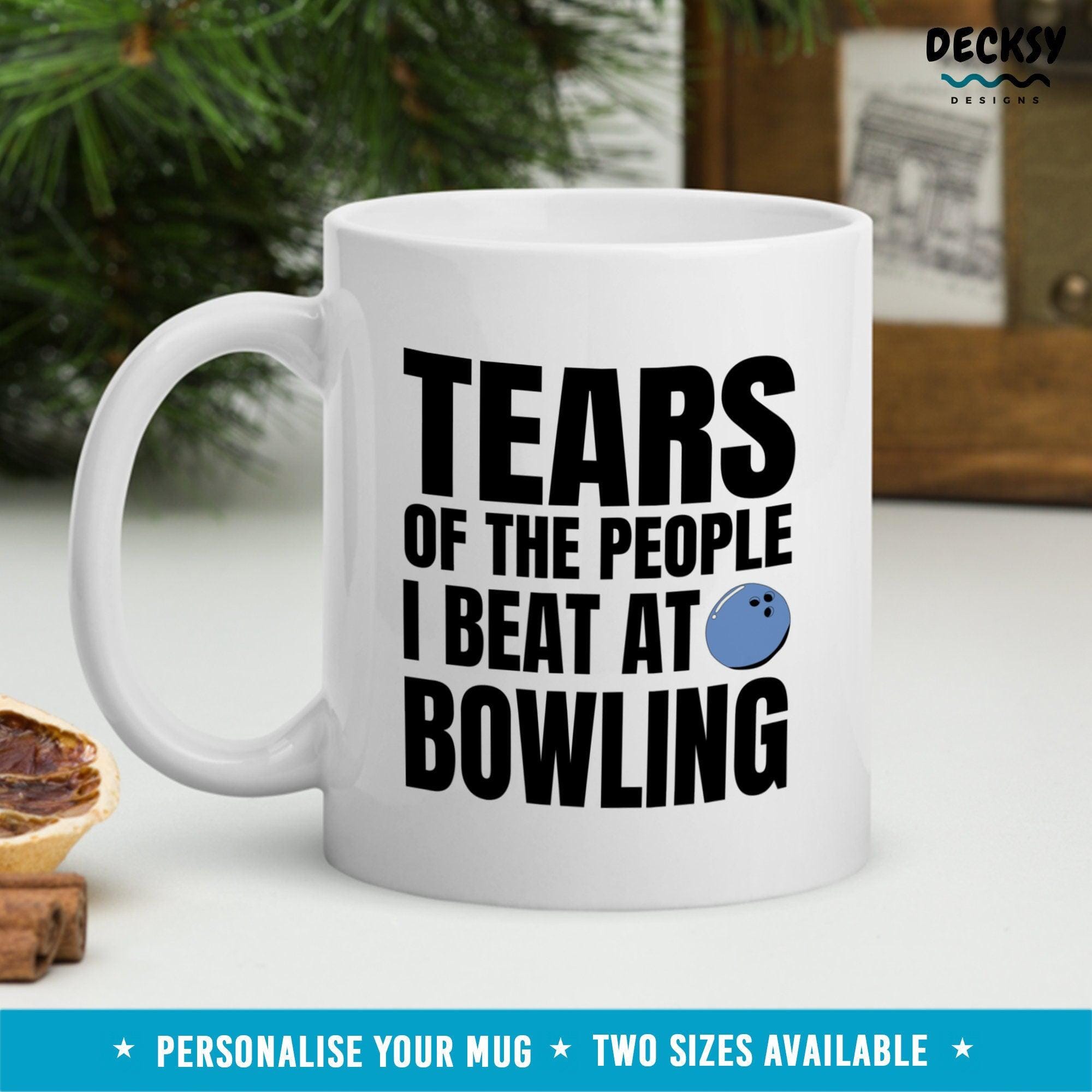 Custom Bowling Mug, Bowling Gift-Home & Living:Kitchen & Dining:Drink & Barware:Drinkware:Mugs-DecksyDesigns-White Mug 11 oz-NO PERSONALISATION-DecksyDesigns