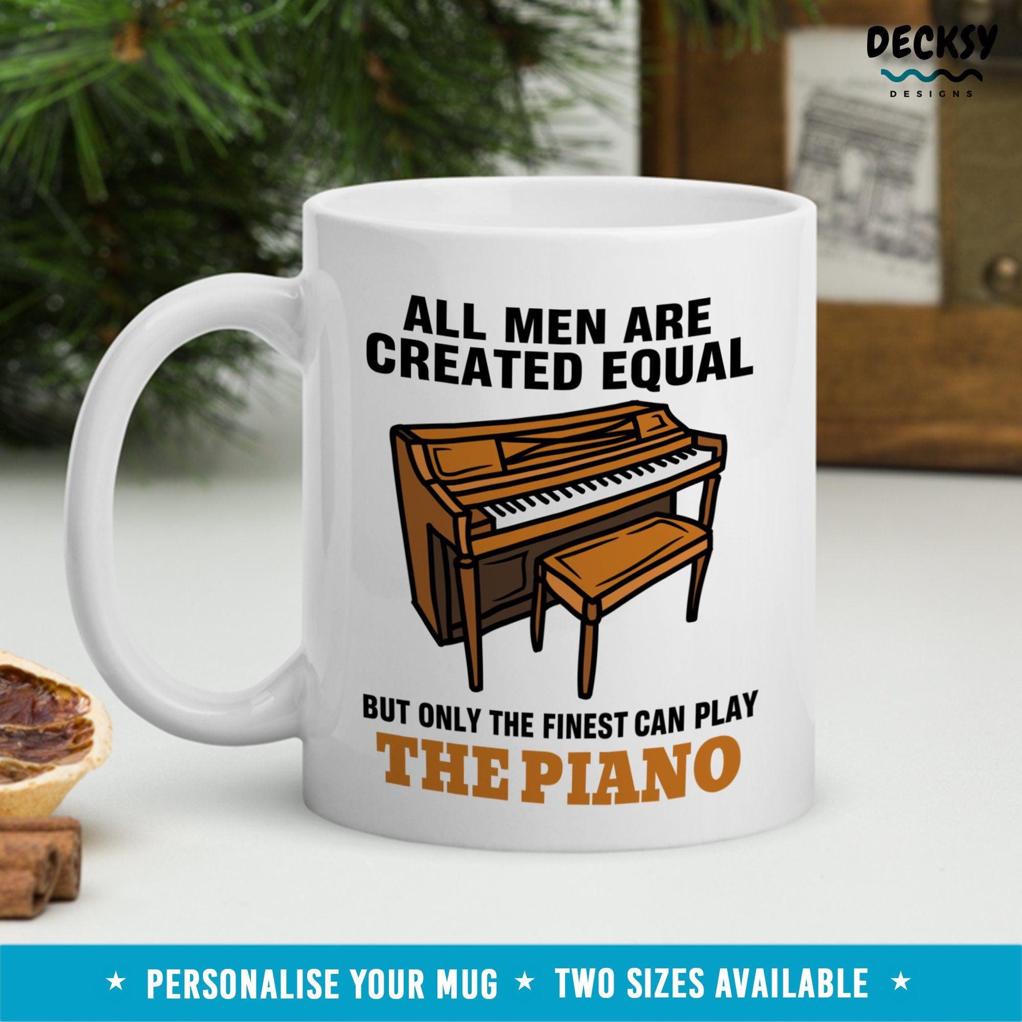 Custom Piano Mug For Men, Pianist Gift For Him-Home & Living:Kitchen & Dining:Drink & Barware:Drinkware:Mugs-DecksyDesigns-White Mug 11 oz-NO PERSONALISATION-DecksyDesigns