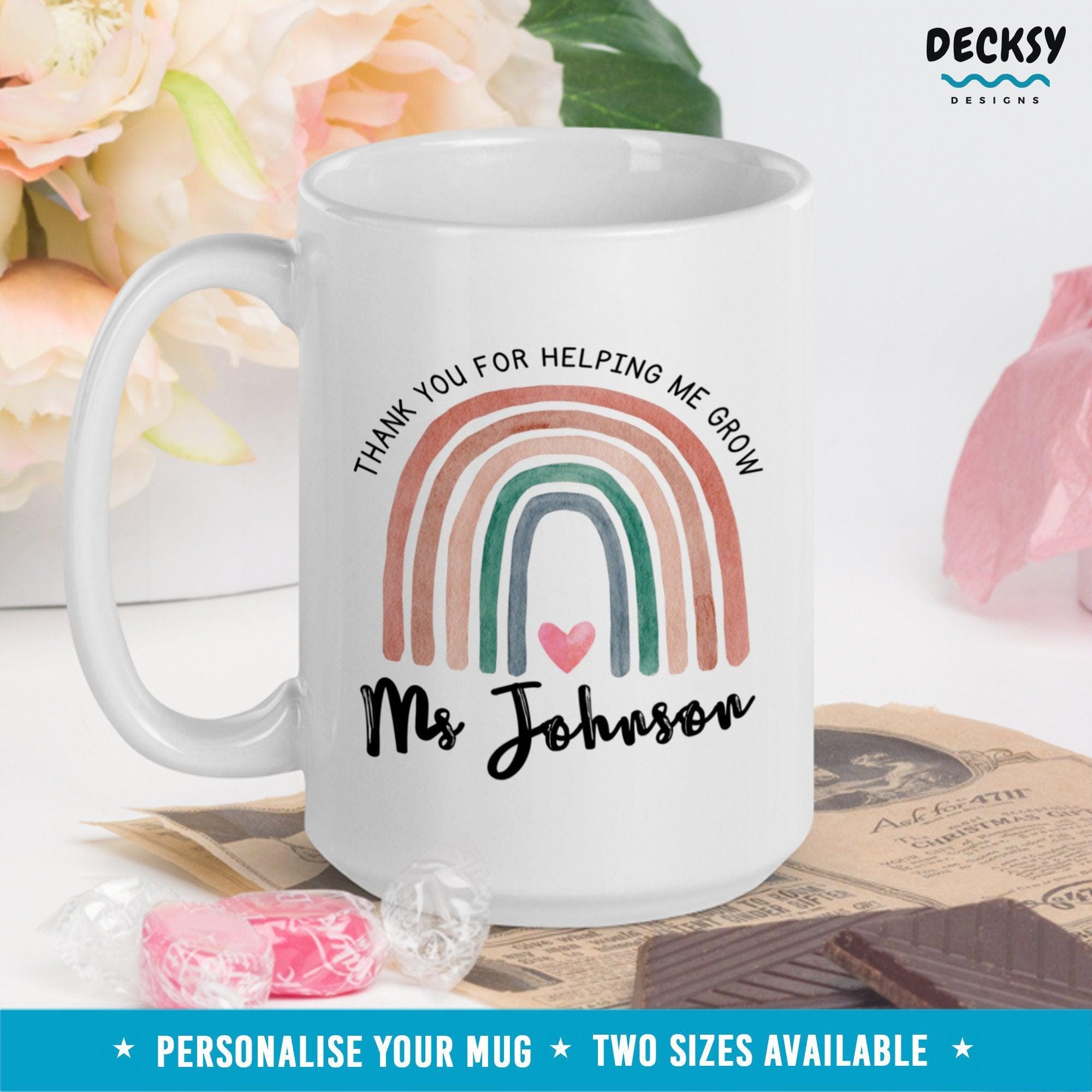 Custom Teacher Mug, Personalised Gift for Teacher-Home & Living:Kitchen & Dining:Drink & Barware:Drinkware:Mugs-DecksyDesigns-White Mug 11 oz-DecksyDesigns