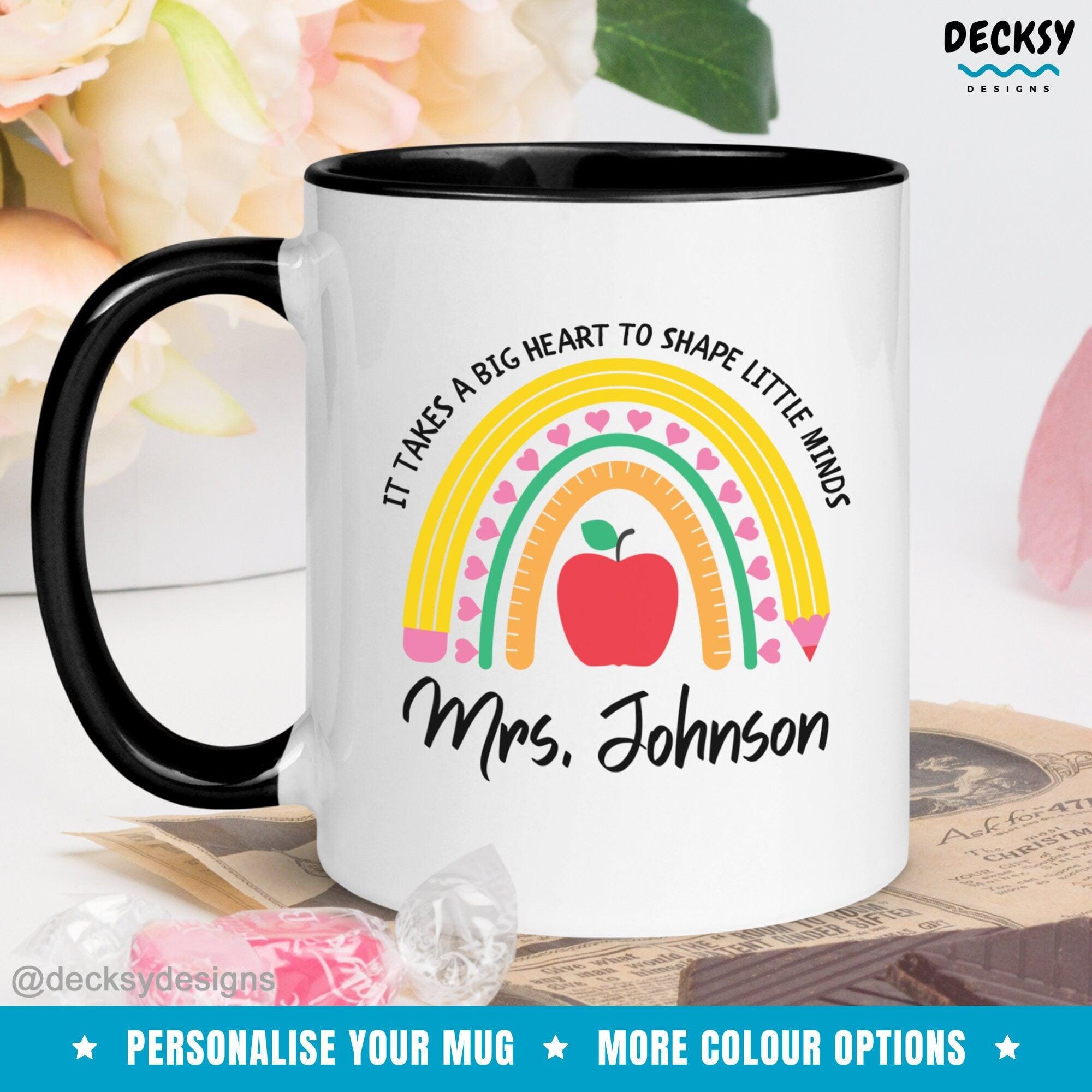 Custom Teacher Name Mug, Personalised Thank You Gift For Teacher-Home & Living:Kitchen & Dining:Drink & Barware:Drinkware:Mugs-DecksyDesigns-White Mug 11 oz-DecksyDesigns