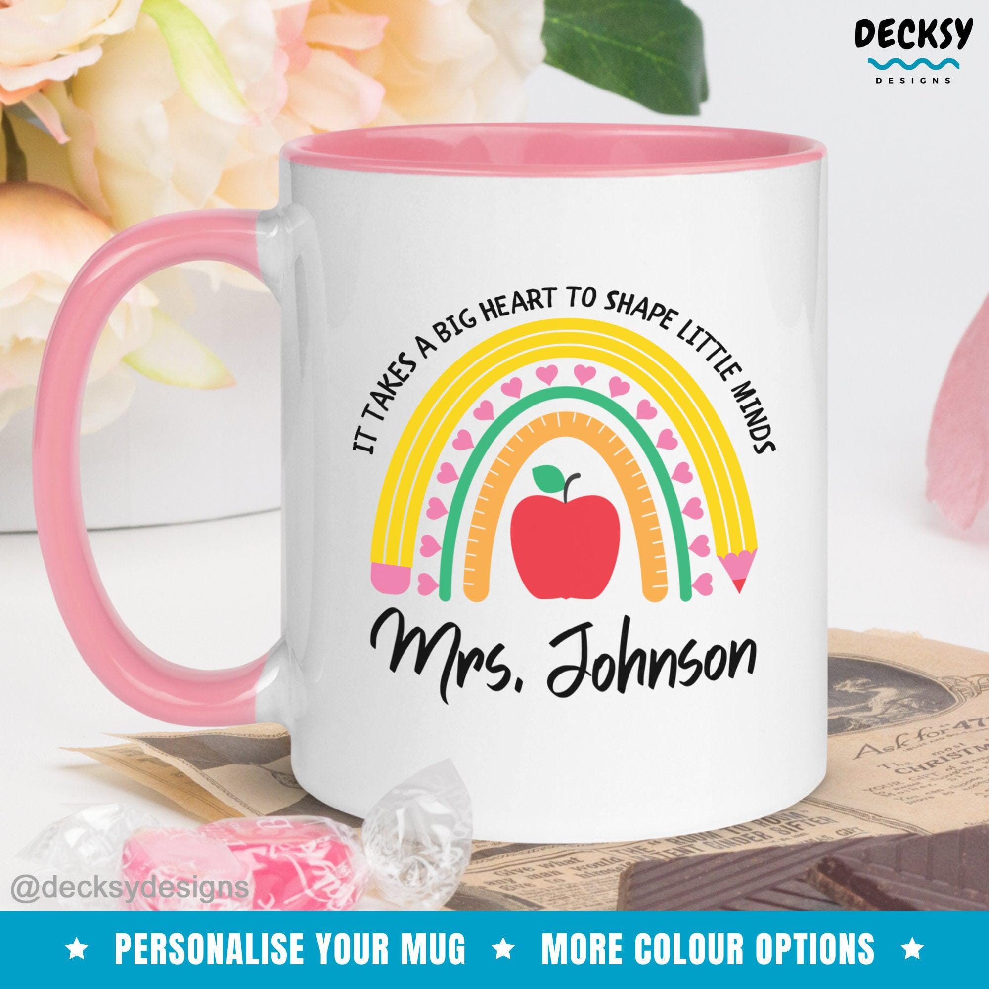 Custom Teacher Name Mug, Personalised Thank You Gift For Teacher-Home & Living:Kitchen & Dining:Drink & Barware:Drinkware:Mugs-DecksyDesigns-White Mug 11 oz-DecksyDesigns