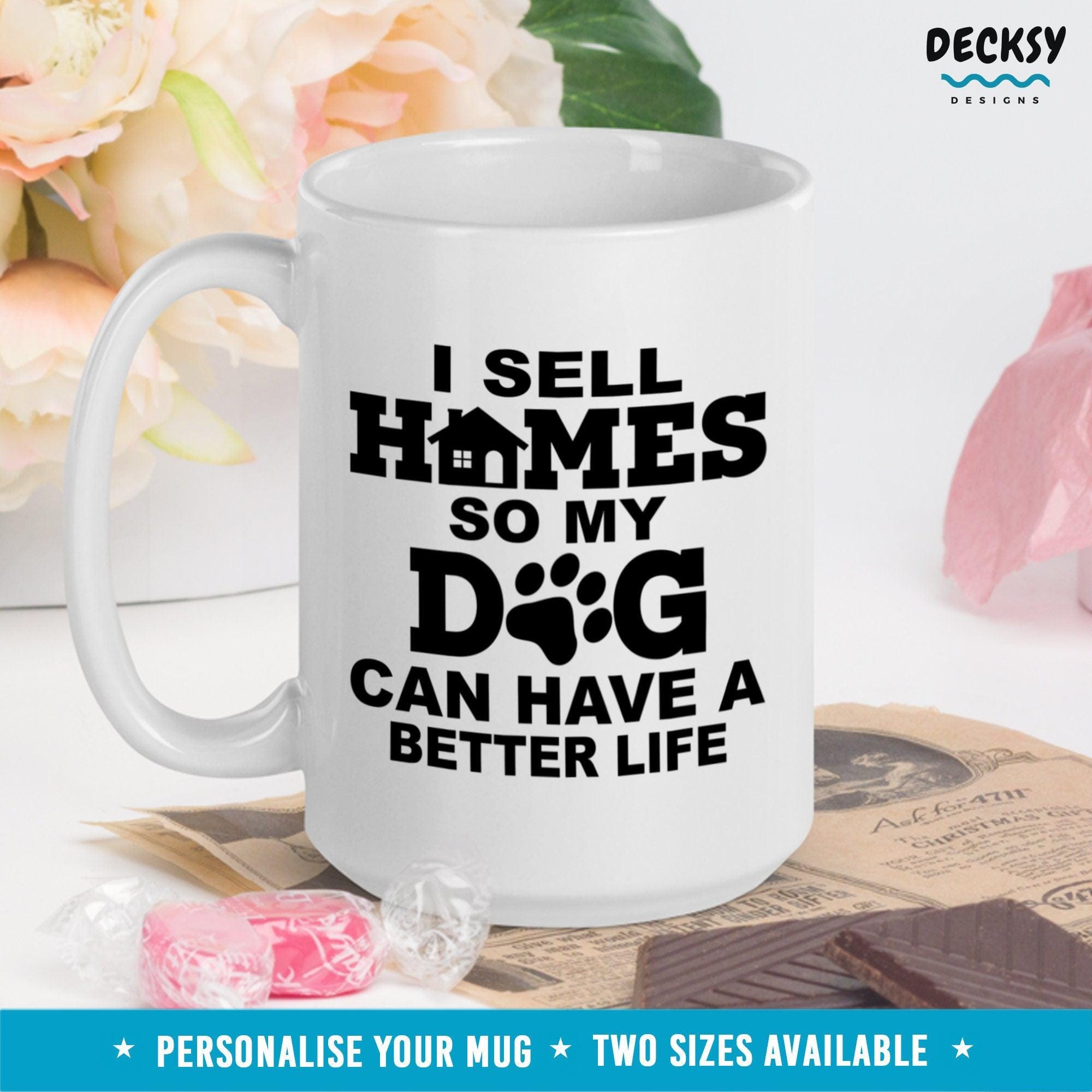 Dog Lover Realtor Mug, Personalised Realtor Closing Gift-Home & Living:Kitchen & Dining:Drink & Barware:Drinkware:Mugs-DecksyDesigns-11 Oz-NO PERSONALISATION-DecksyDesigns