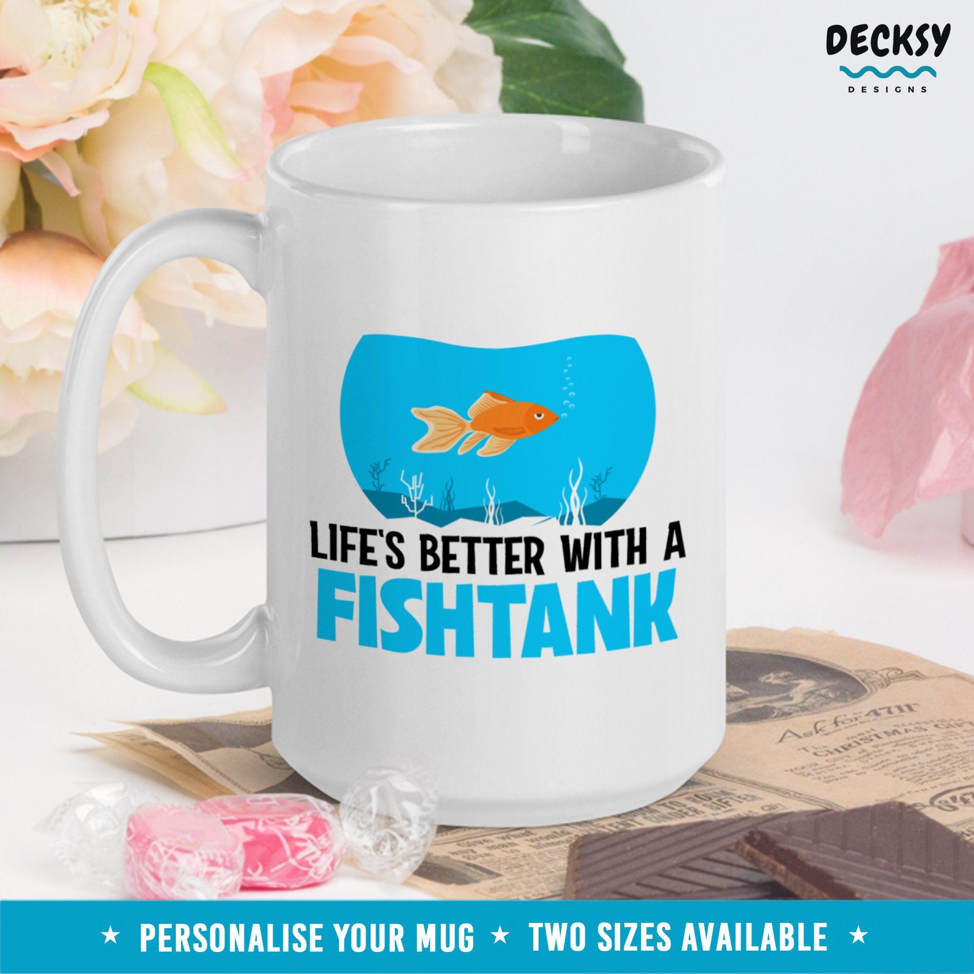 Fish Tank Mug, Custom Fish Lover Gift-Home & Living:Kitchen & Dining:Drink & Barware:Drinkware:Mugs-DecksyDesigns-11 Oz-NO PERSONALISATION-DecksyDesigns