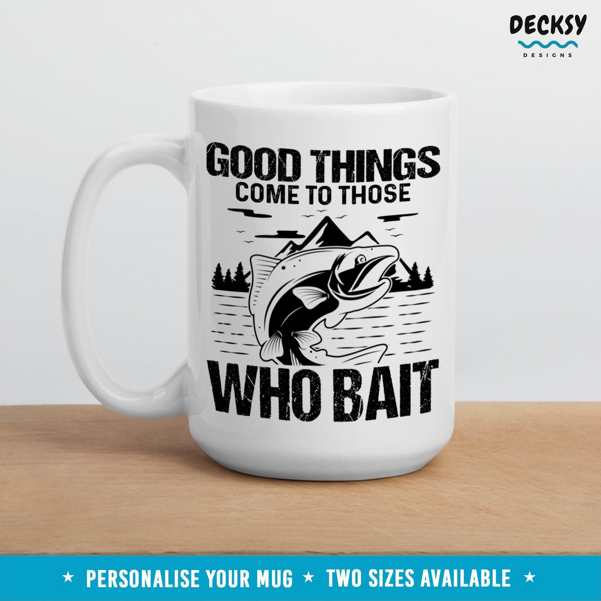 Fishing Mug Personalised, Funny Fishing Gift-Home & Living:Kitchen & Dining:Drink & Barware:Drinkware:Mugs-DecksyDesigns-11 Oz-NO PERSONALISATION-DecksyDesigns