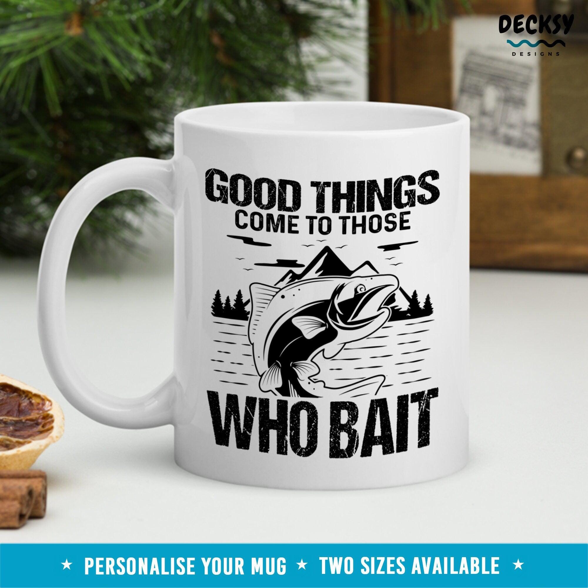 Fishing Mug Personalised, Funny Fishing Gift-Home & Living:Kitchen & Dining:Drink & Barware:Drinkware:Mugs-DecksyDesigns-11 Oz-NO PERSONALISATION-DecksyDesigns