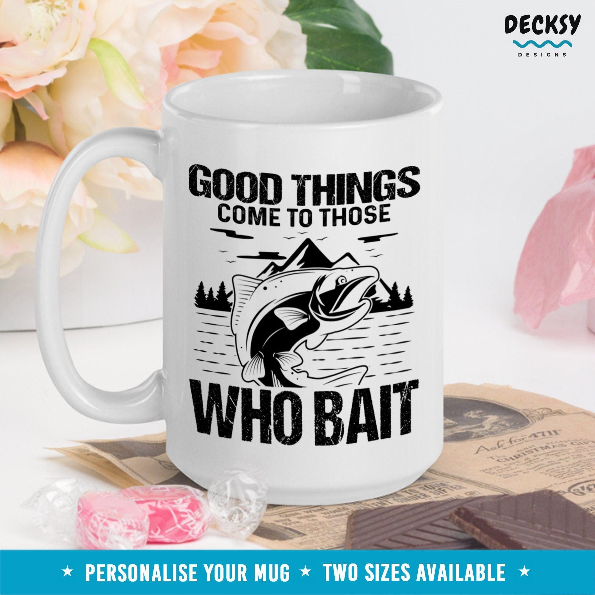 Fishing Mug Personalised, Funny Fishing Gift-Home & Living:Kitchen & Dining:Drink & Barware:Drinkware:Mugs-DecksyDesigns-11 Oz-NO PERSONALISATION-DecksyDesigns