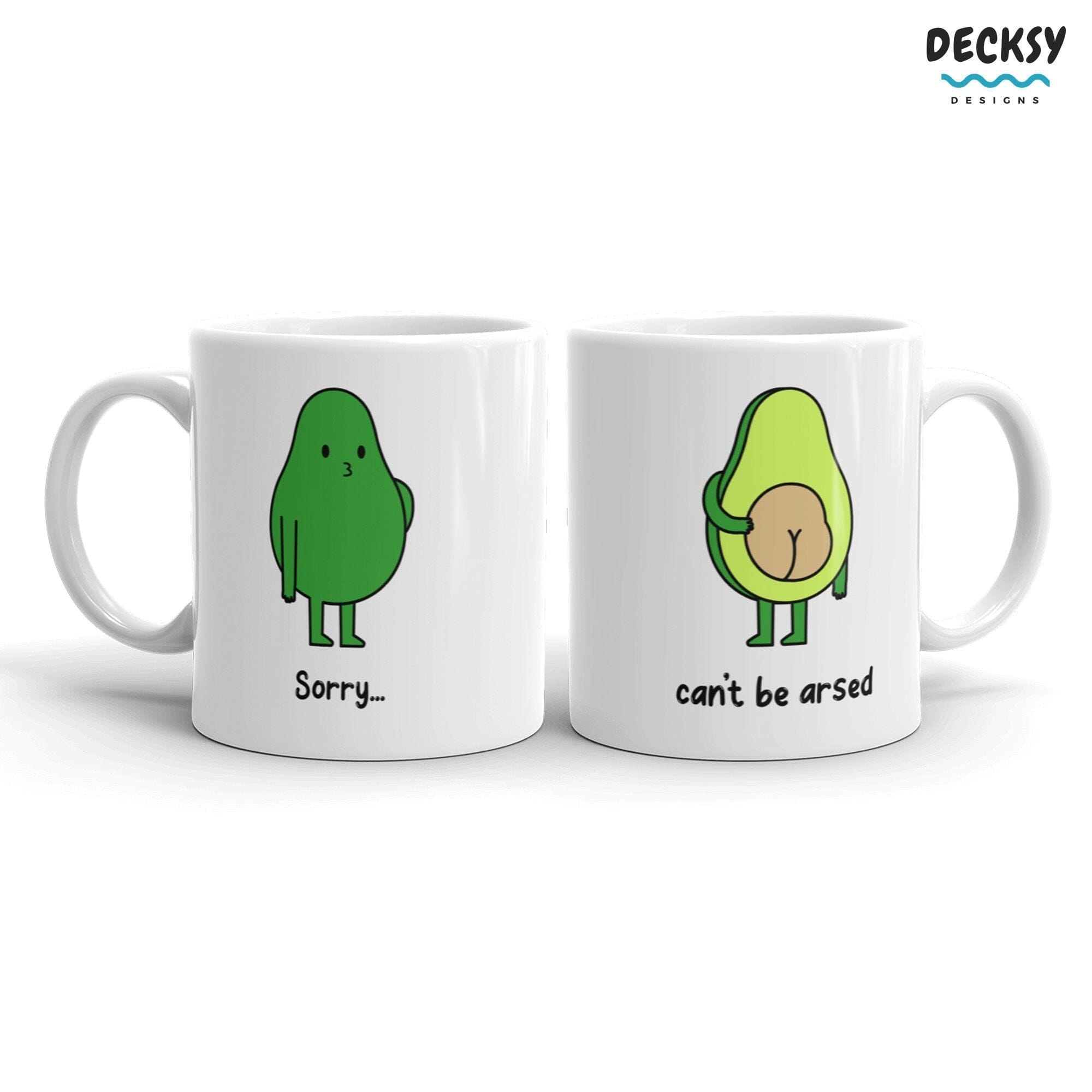 Funny Avocado Mug, Vegan Humour Gift-Home & Living:Kitchen & Dining:Drink & Barware:Drinkware:Mugs-DecksyDesigns-15 Oz-DecksyDesigns