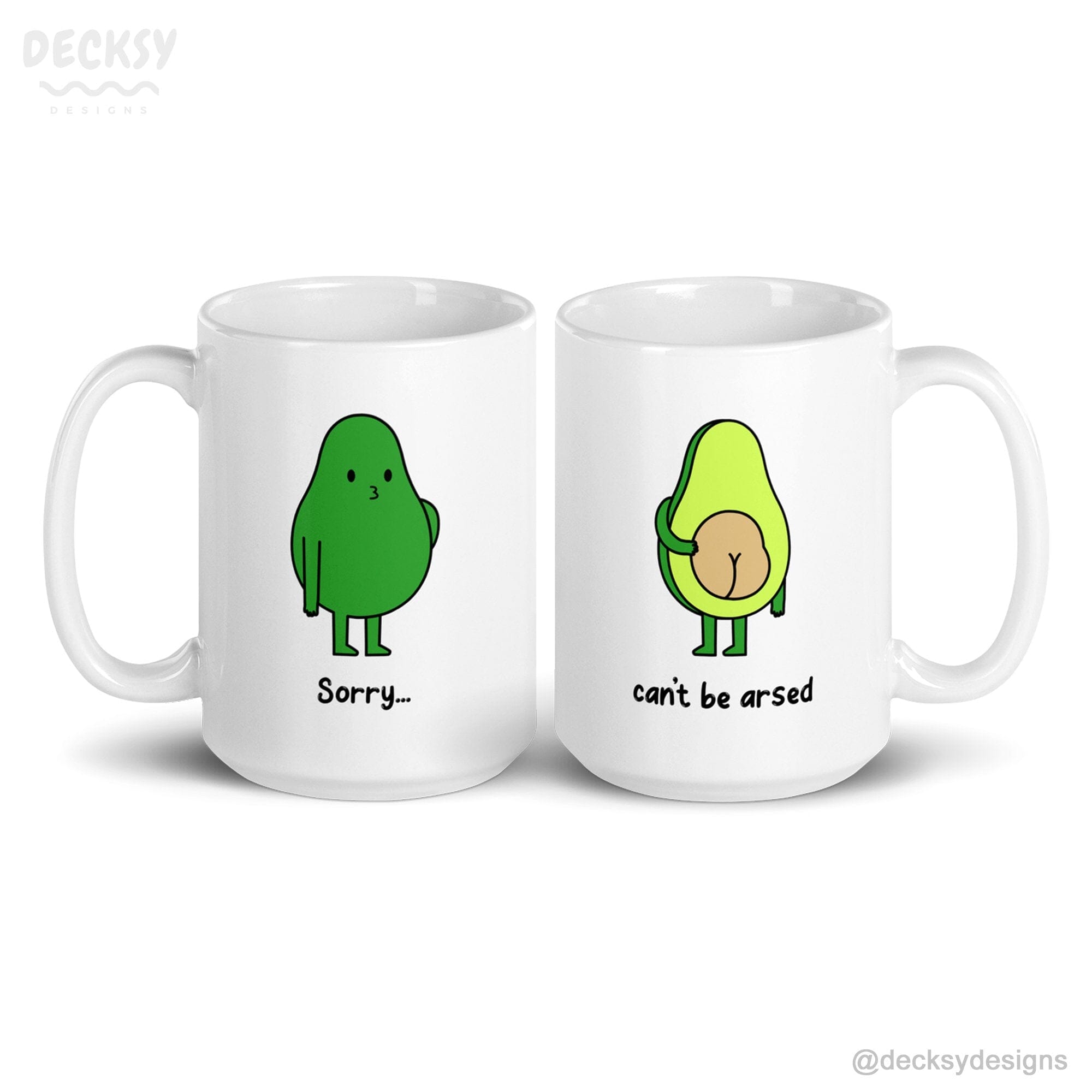 Funny Avocado Mug, Vegan Humour Gift-Home & Living:Kitchen & Dining:Drink & Barware:Drinkware:Mugs-DecksyDesigns-11 Oz-DecksyDesigns