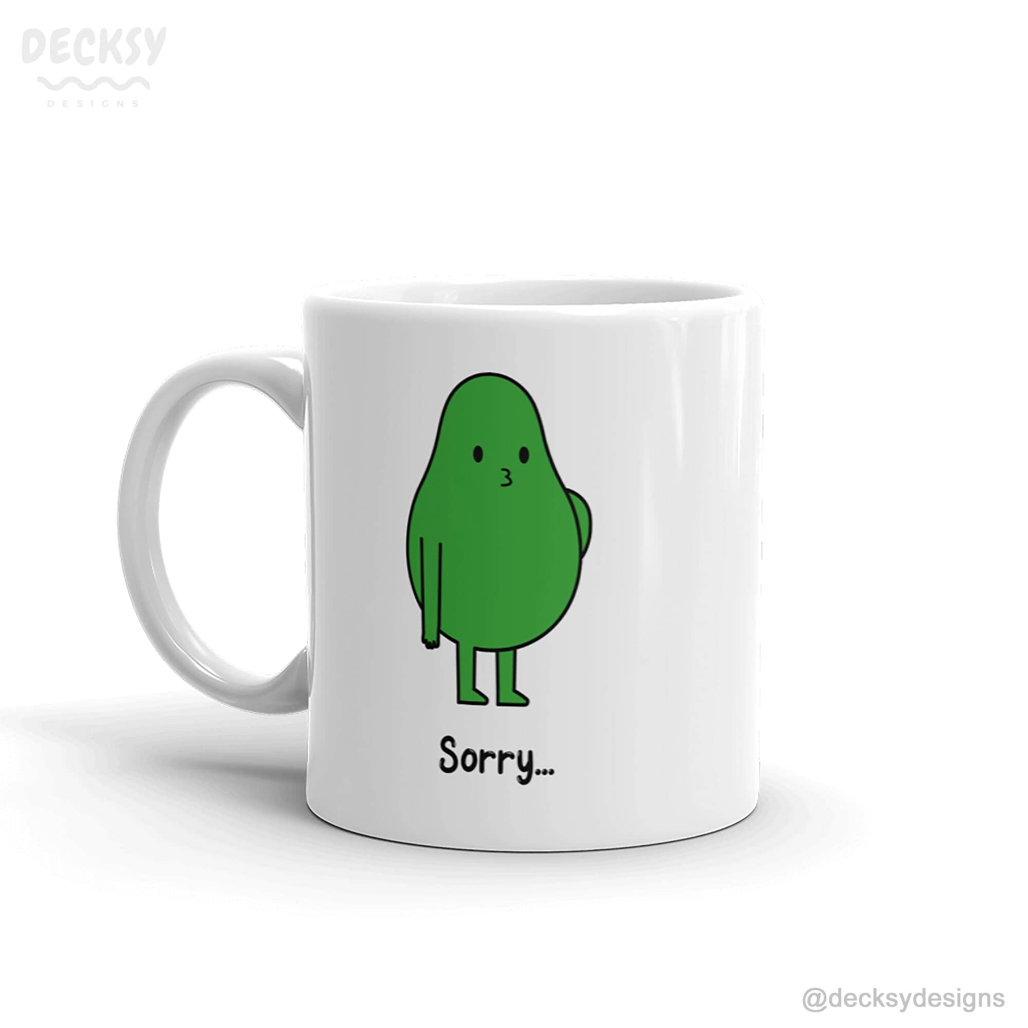 Funny Avocado Mug, Vegan Humour Gift-Home & Living:Kitchen & Dining:Drink & Barware:Drinkware:Mugs-DecksyDesigns-11 Oz-DecksyDesigns