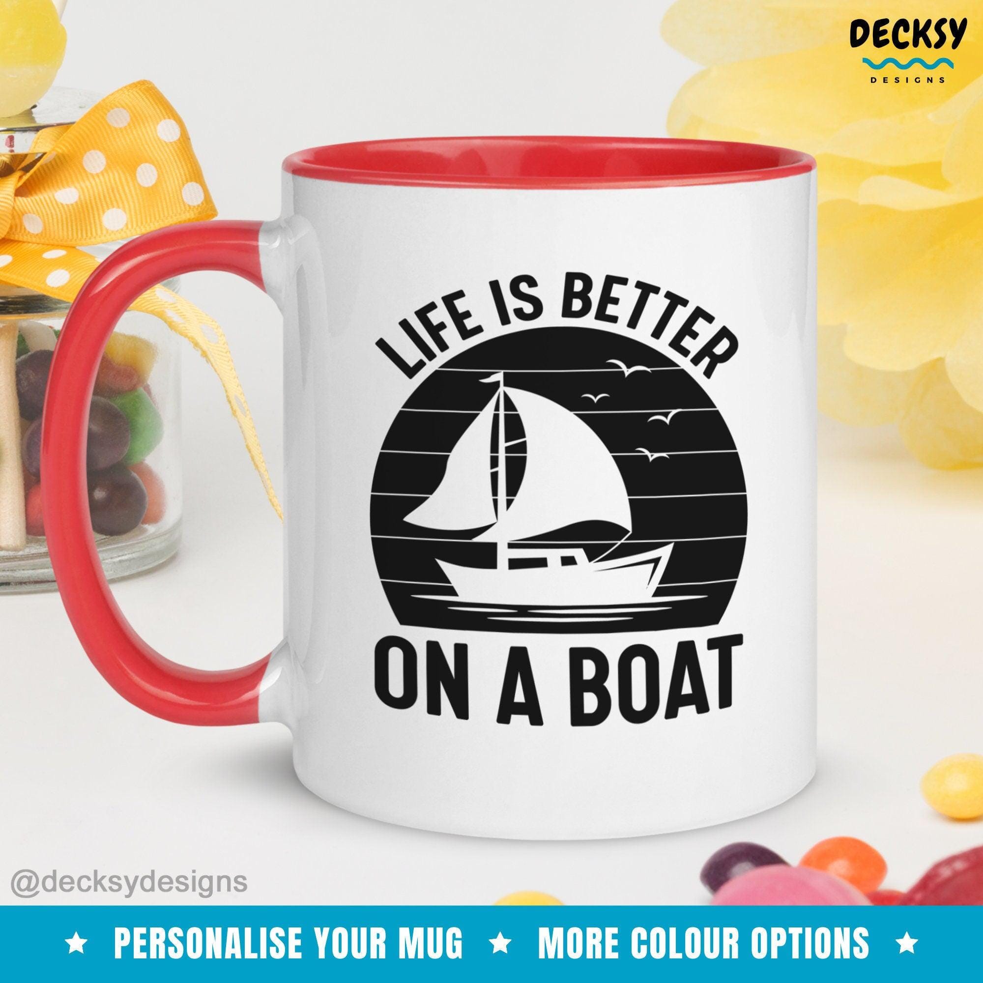 Funny Boat Lover Mug, Gift For Boaters-Home & Living:Kitchen & Dining:Drink & Barware:Drinkware:Mugs-DecksyDesigns-White Mug 11 oz-NO PERSONALISATION-DecksyDesigns